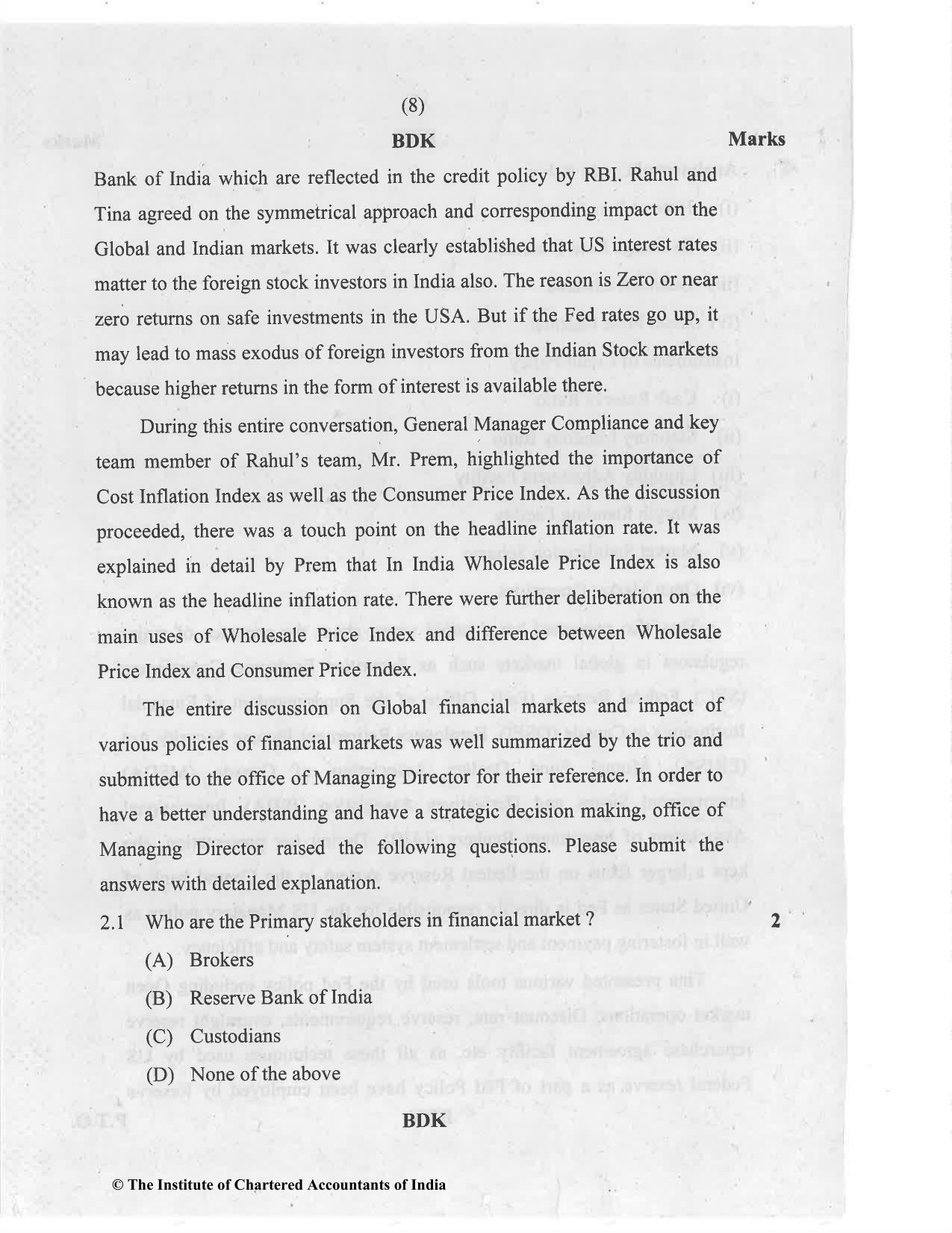 CA Final Jan 2021 Question Paper - Paper 6B – Financial Services and Capital Markets - Page 8