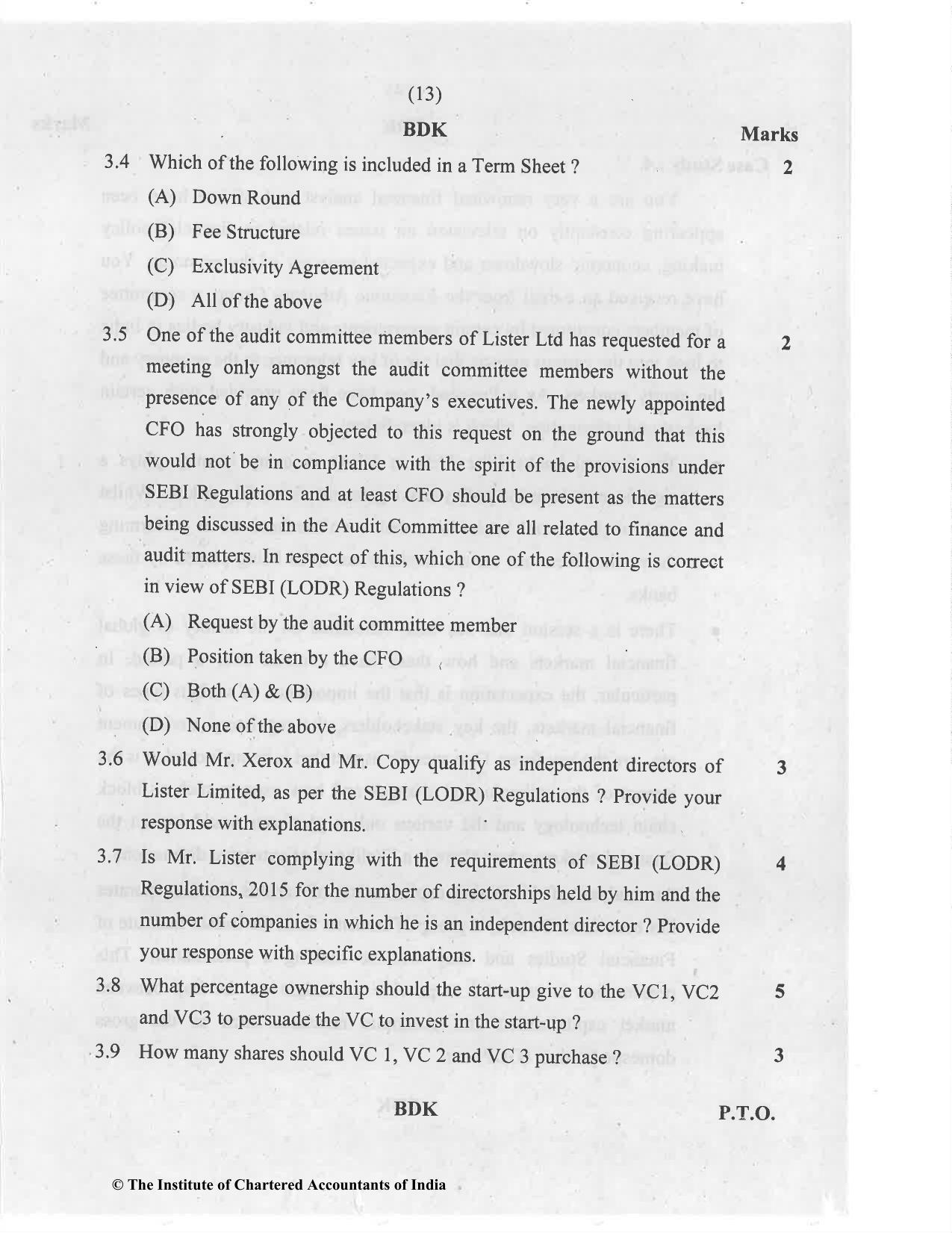 CA Final Jan 2021 Question Paper - Paper 6B – Financial Services and Capital Markets - Page 13