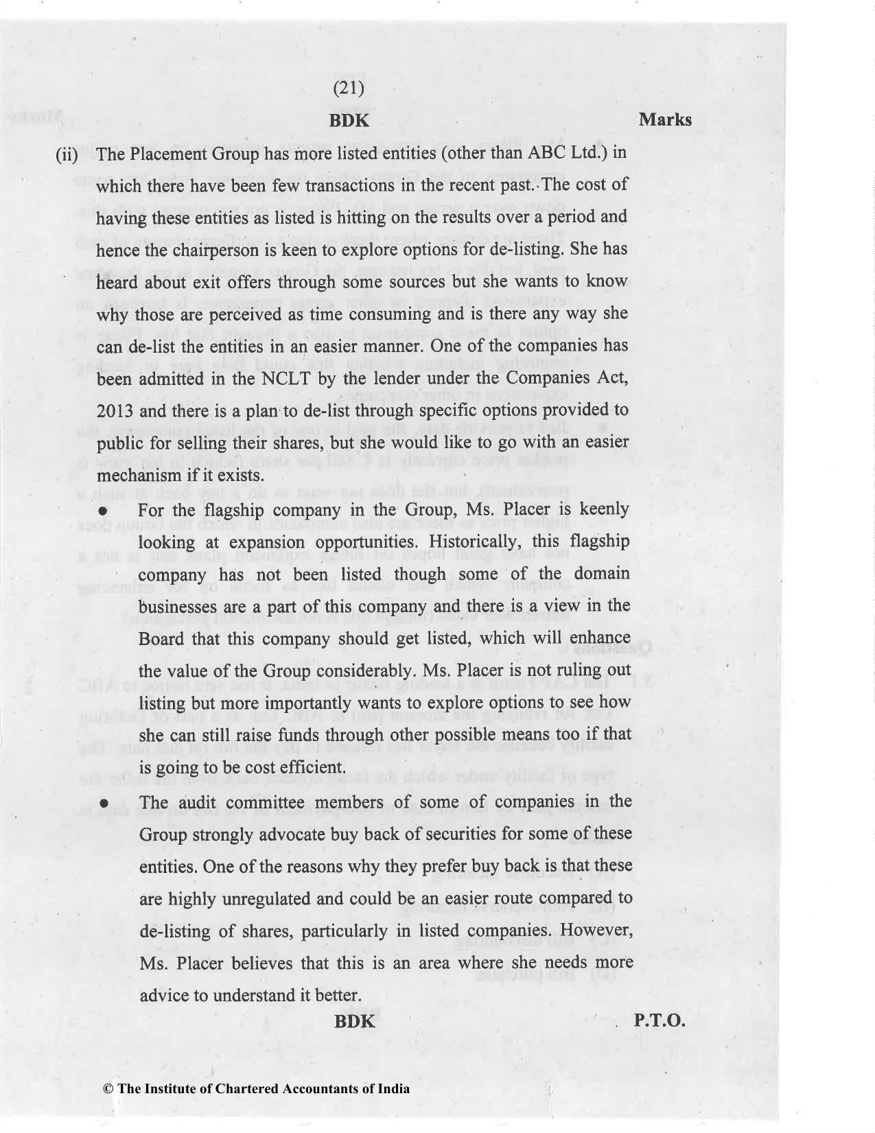 CA Final Jan 2021 Question Paper - Paper 6B – Financial Services and Capital Markets - Page 21