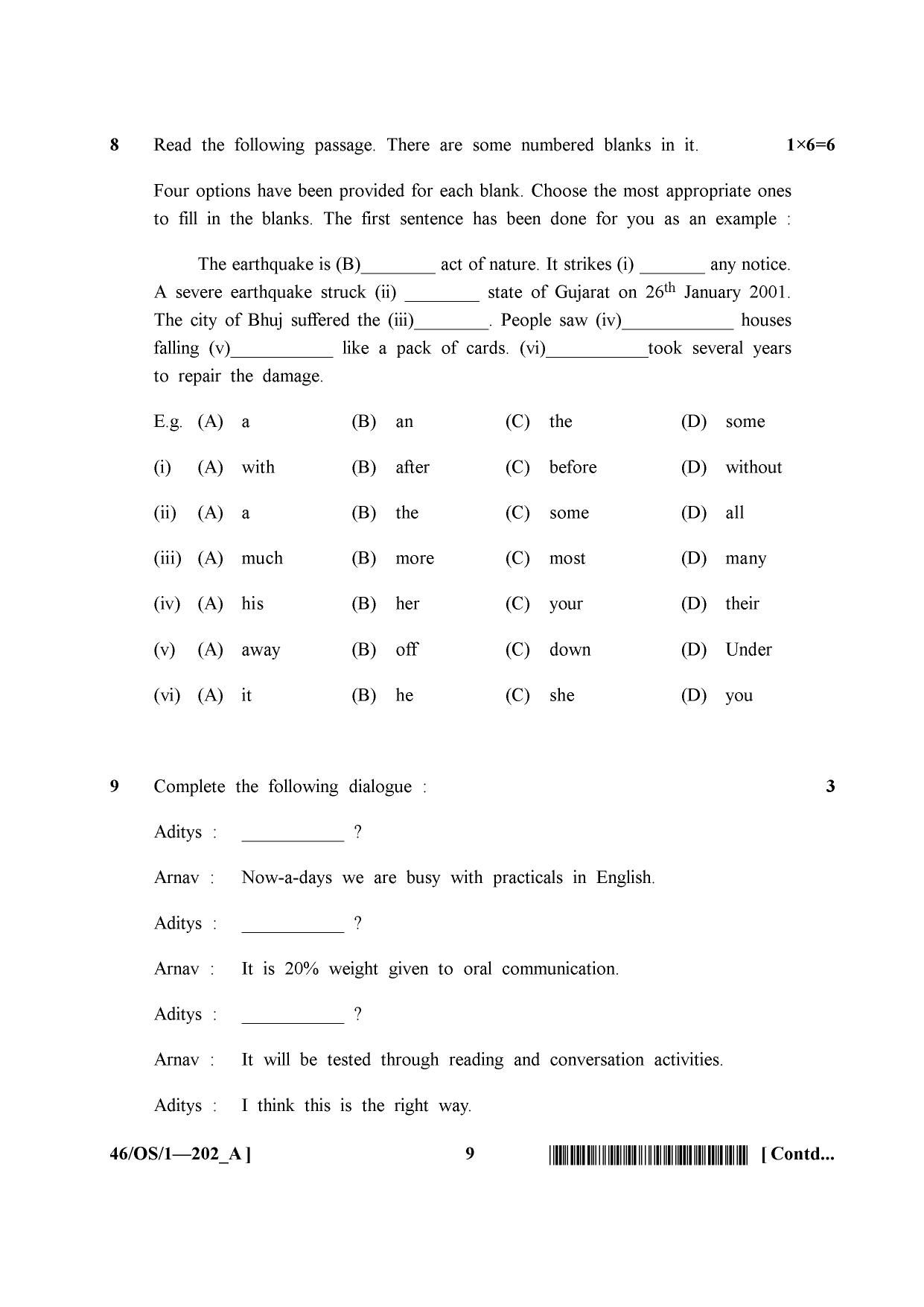 NIOS April 2013 Class 10 English Question Paper - Page 9