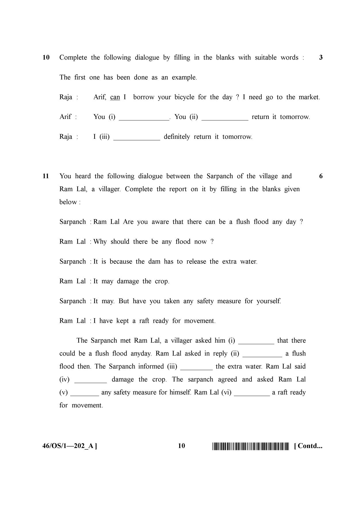 NIOS April 2013 Class 10 English Question Paper - Page 10