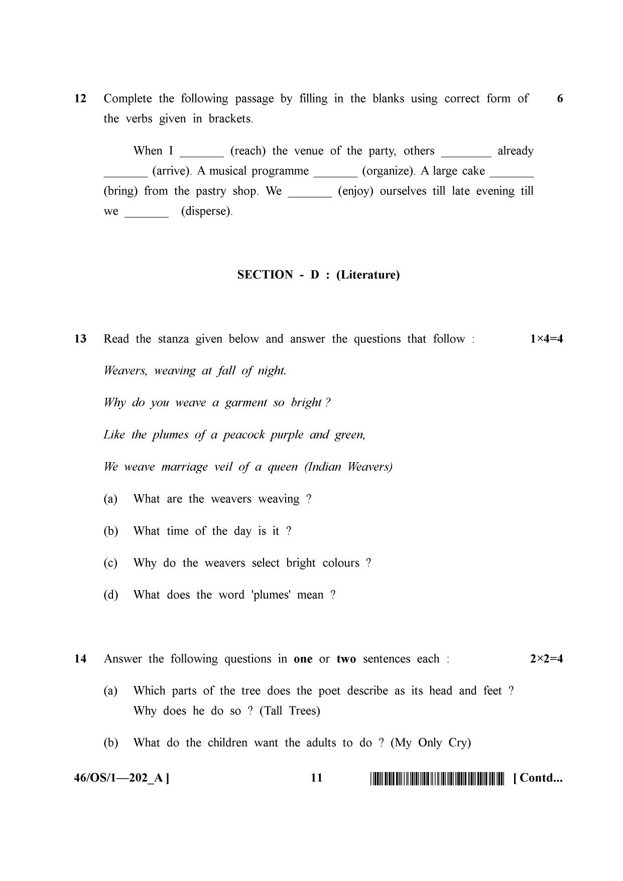 NIOS April 2013 Class 10 English Question Paper - Page 11
