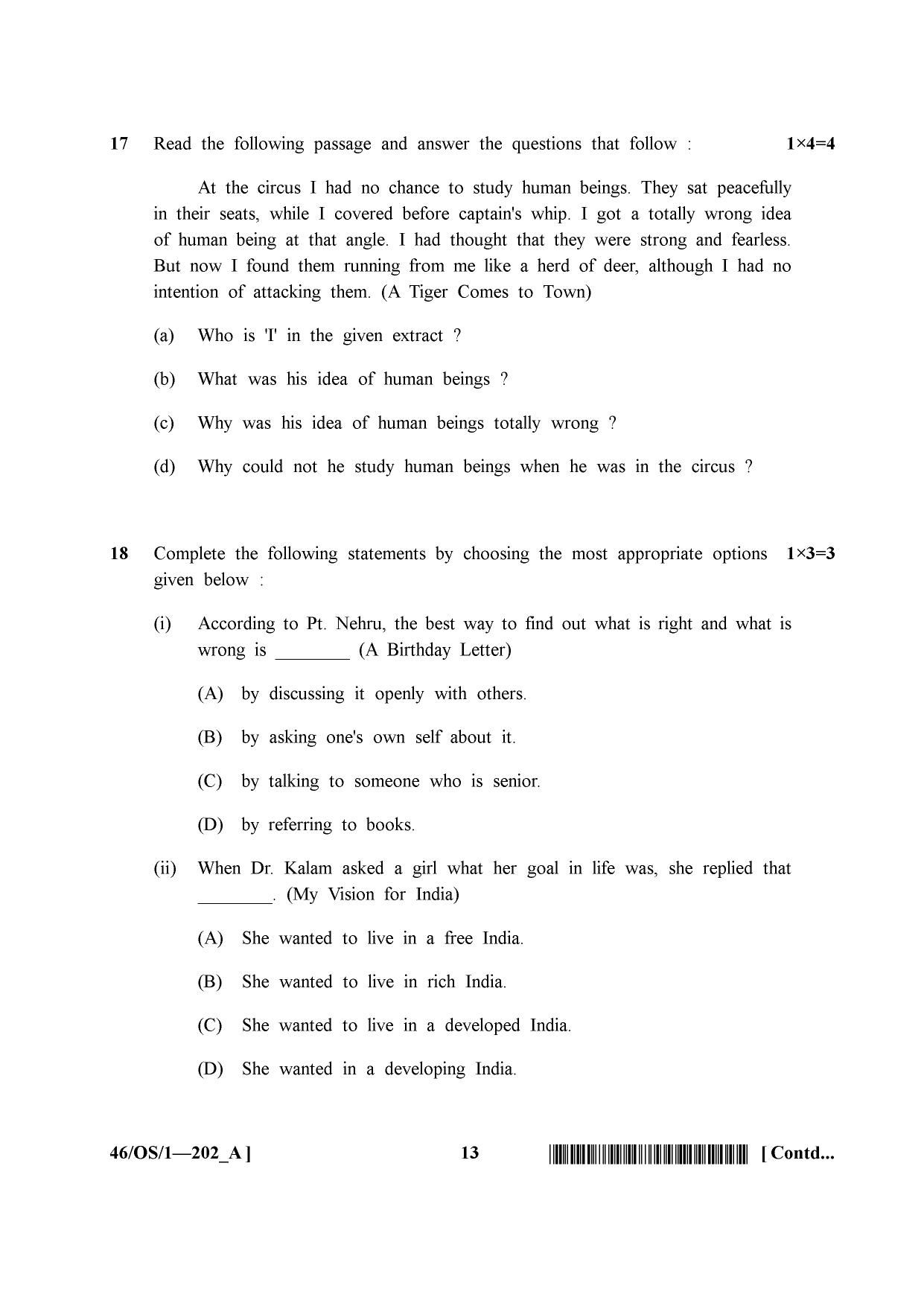 NIOS April 2013 Class 10 English Question Paper - Page 13