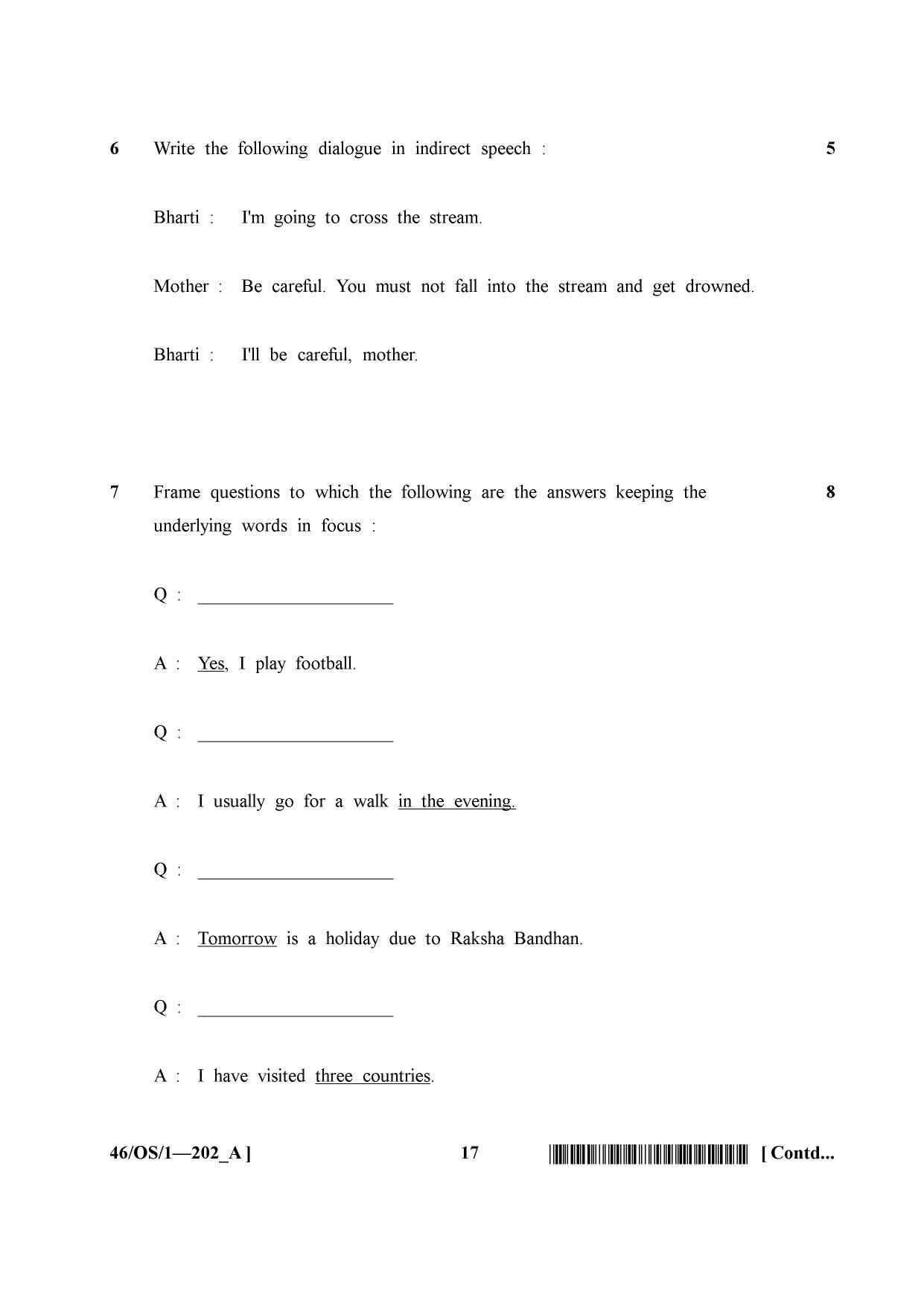NIOS April 2013 Class 10 English Question Paper - Page 17