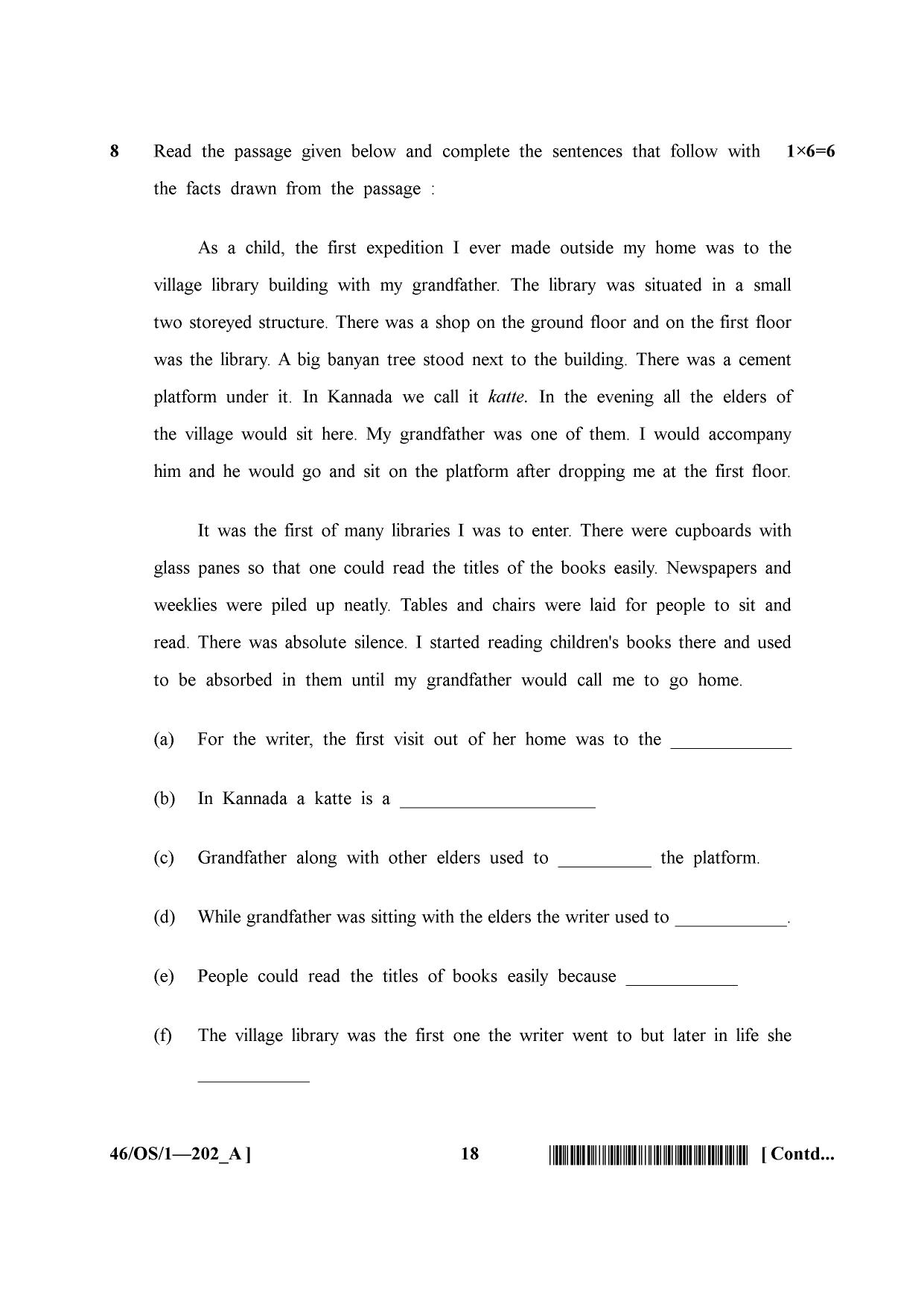 NIOS April 2013 Class 10 English Question Paper - Page 18
