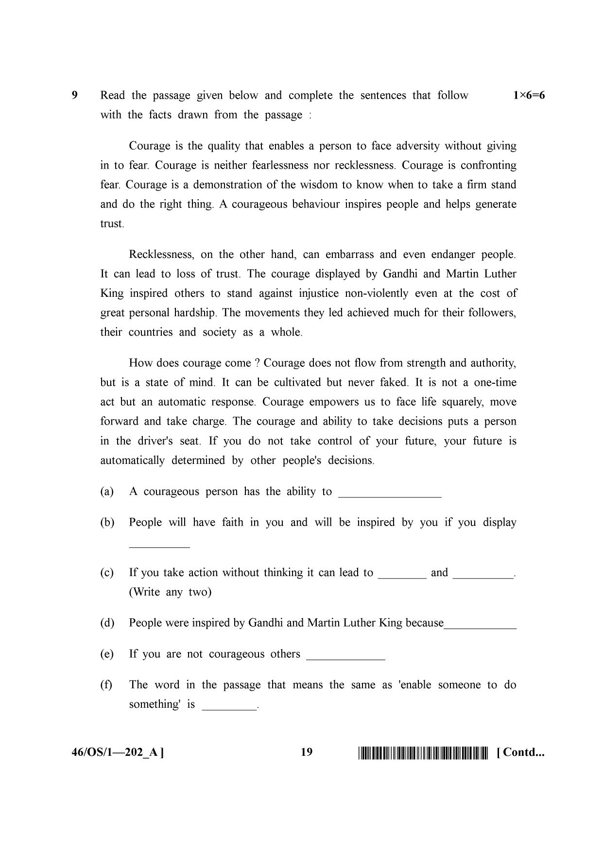 NIOS April 2013 Class 10 English Question Paper - Page 19