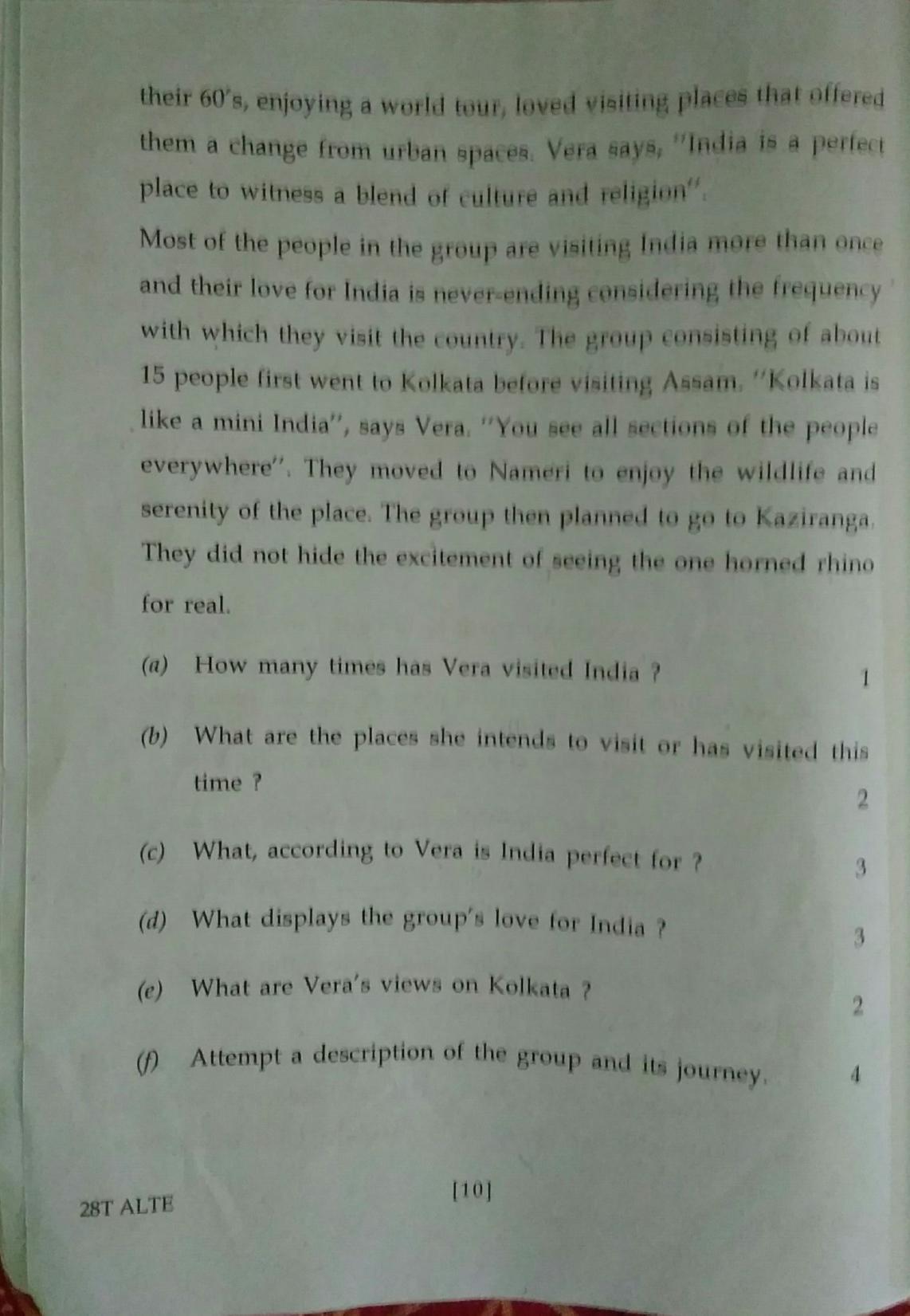 Assam HS 2nd Year Alternative English 2018 Question Paper - Page 9