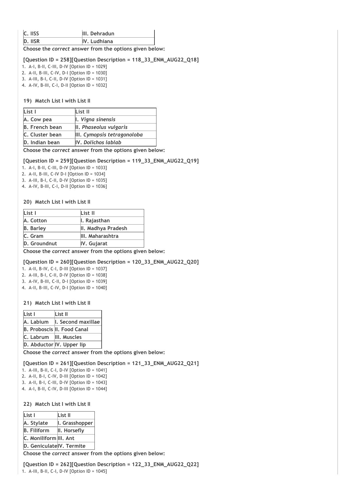 ICAR AIEEA PG 2022 ENTOMOLOGY AND NEMATOLOGY Question Paper - Page 4