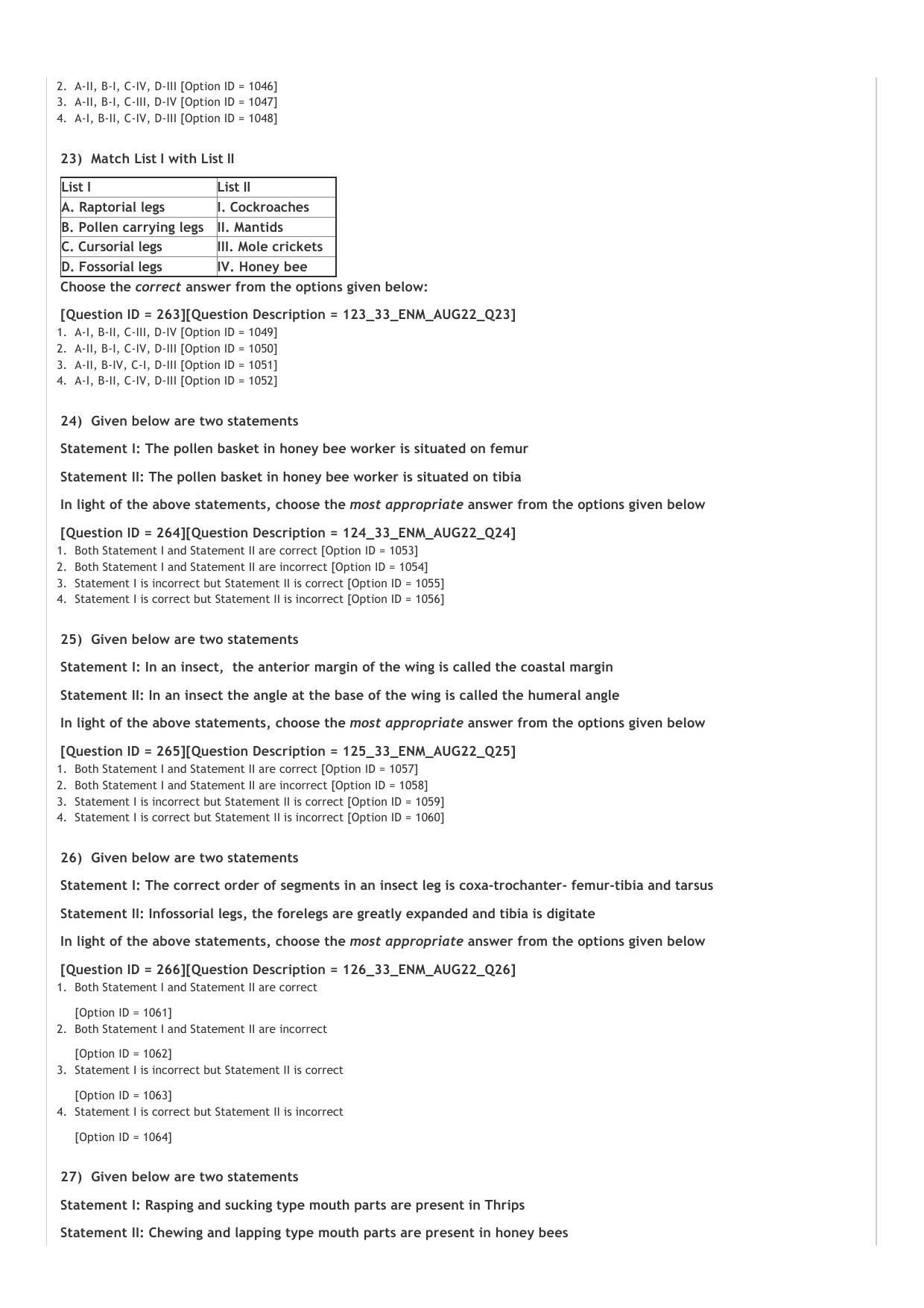 ICAR AIEEA PG 2022 ENTOMOLOGY AND NEMATOLOGY Question Paper - Page 5