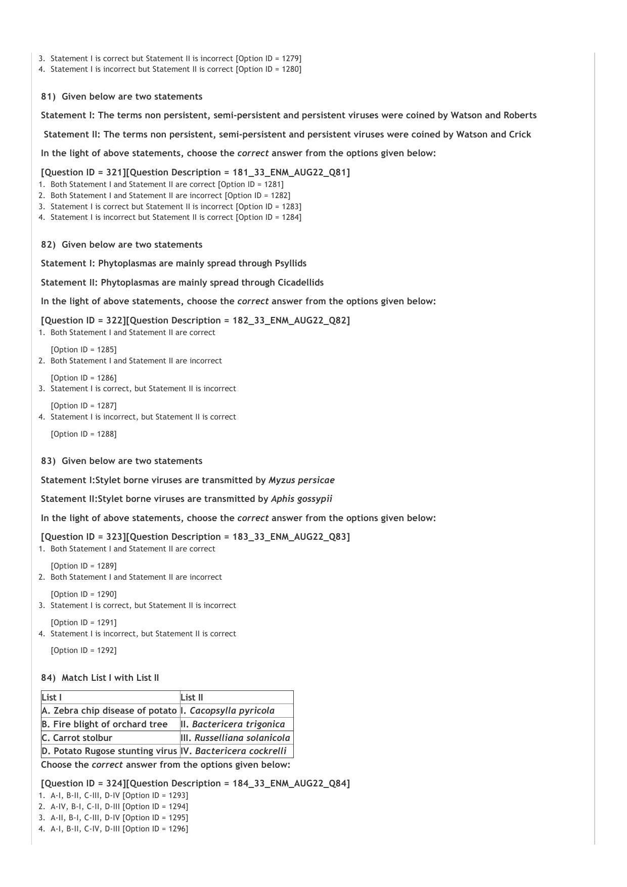 ICAR AIEEA PG 2022 ENTOMOLOGY AND NEMATOLOGY Question Paper - Page 17