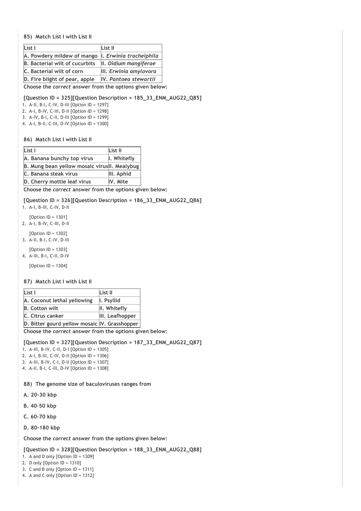 ICAR AIEEA PG 2022 ENTOMOLOGY AND NEMATOLOGY Question Paper - Page 18