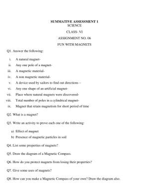 CBSE Worksheets for Class 6 General Science Assignment 11