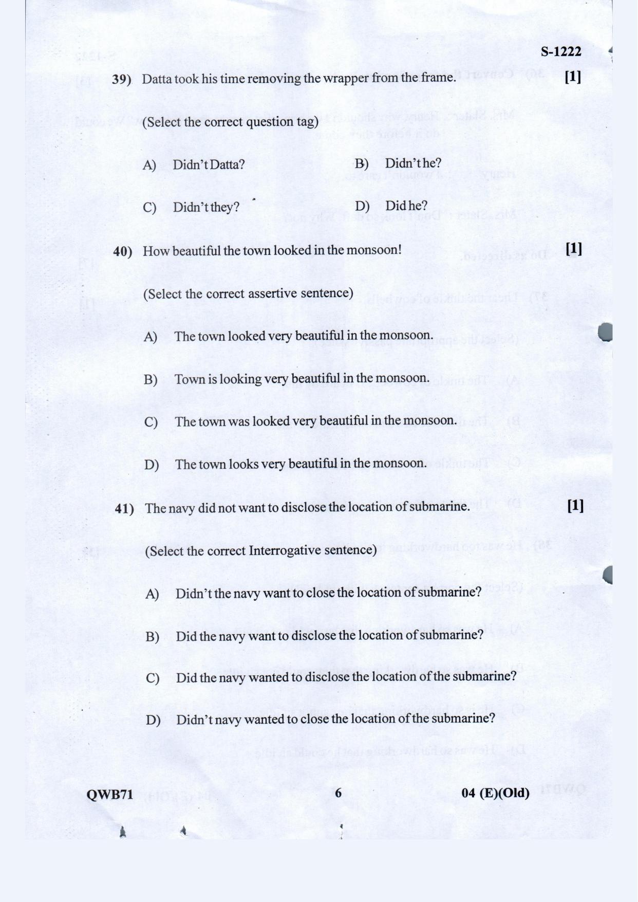 Gujarat Board Class 10th English F.L. Old May 2021 Question Paper - Page 6