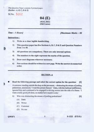 Gujarat Board Class 10th English F.L. Old May 2021 Question Paper
