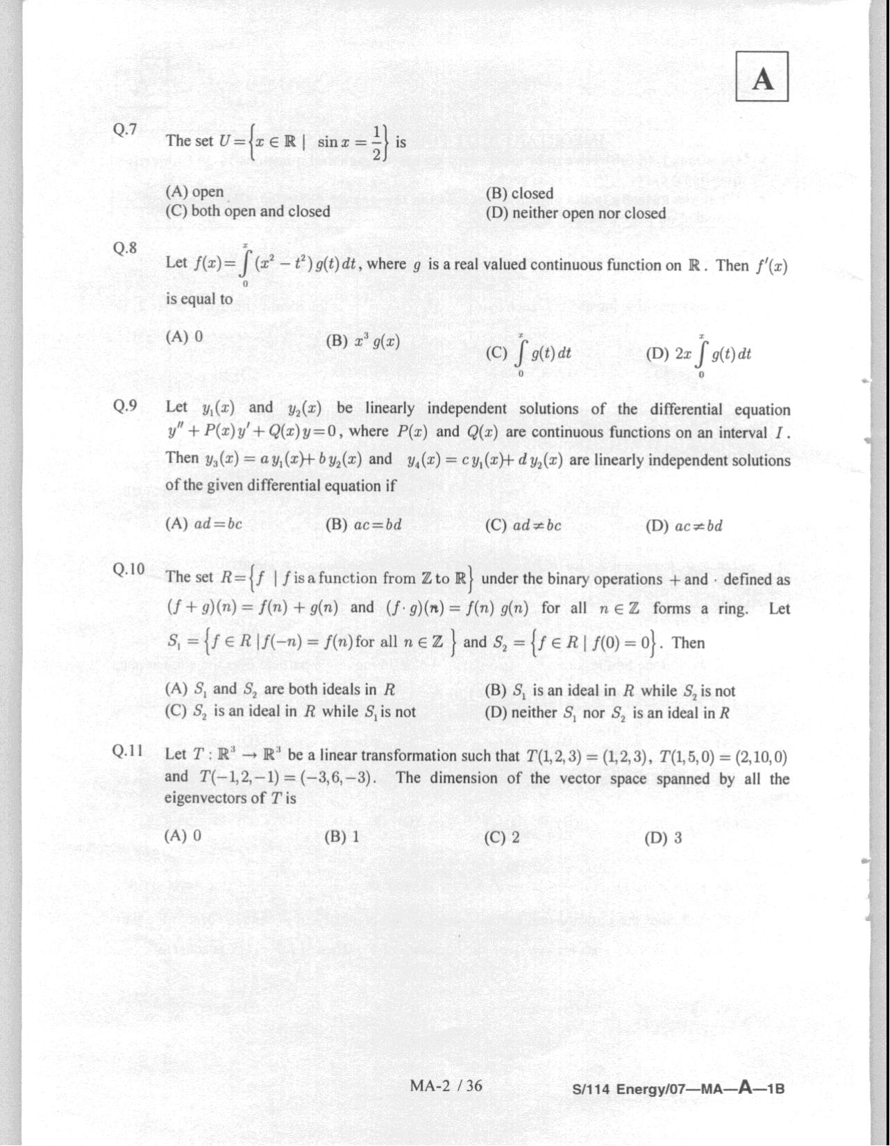 JAM 2008: MA Question Paper - Page 4