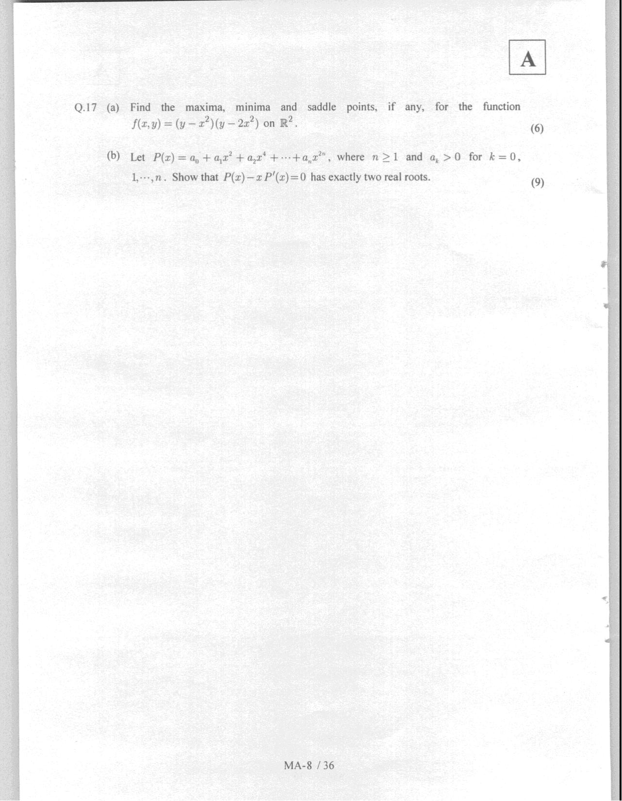 JAM 2008: MA Question Paper - Page 10