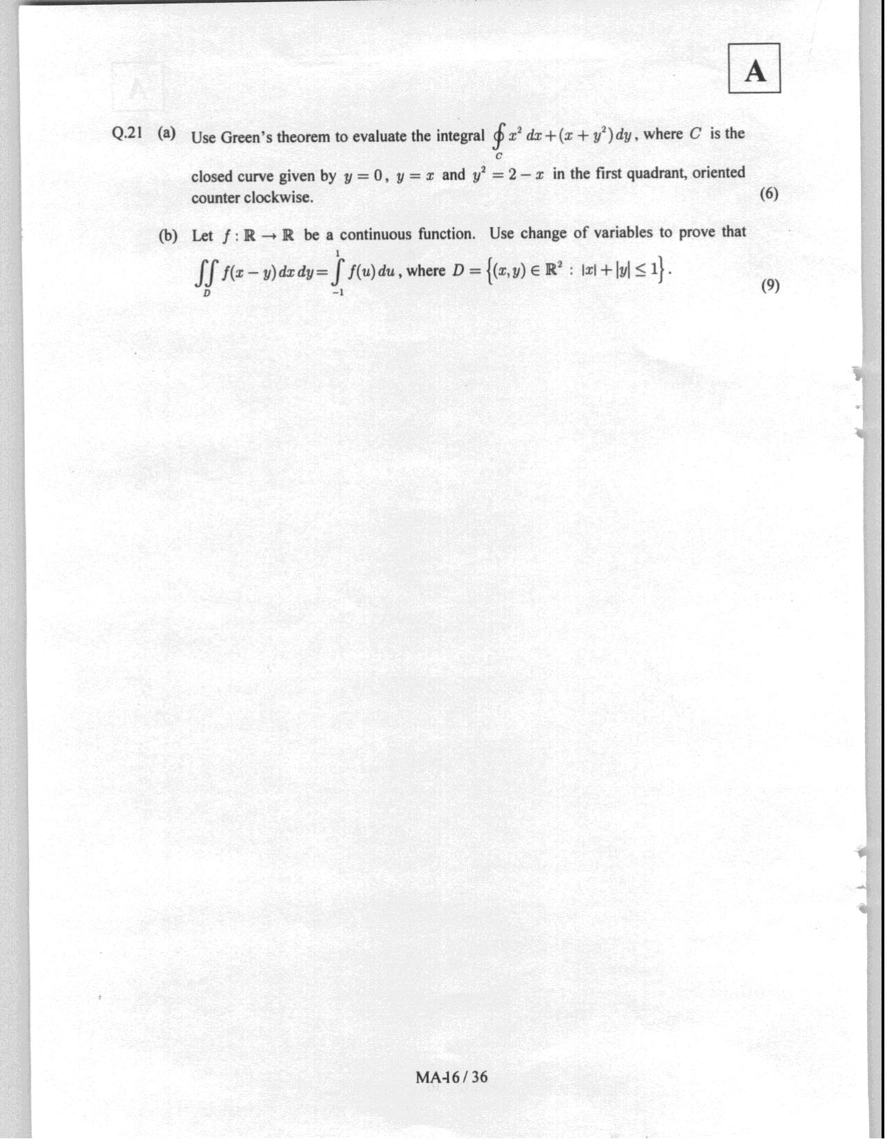 JAM 2008: MA Question Paper - Page 18