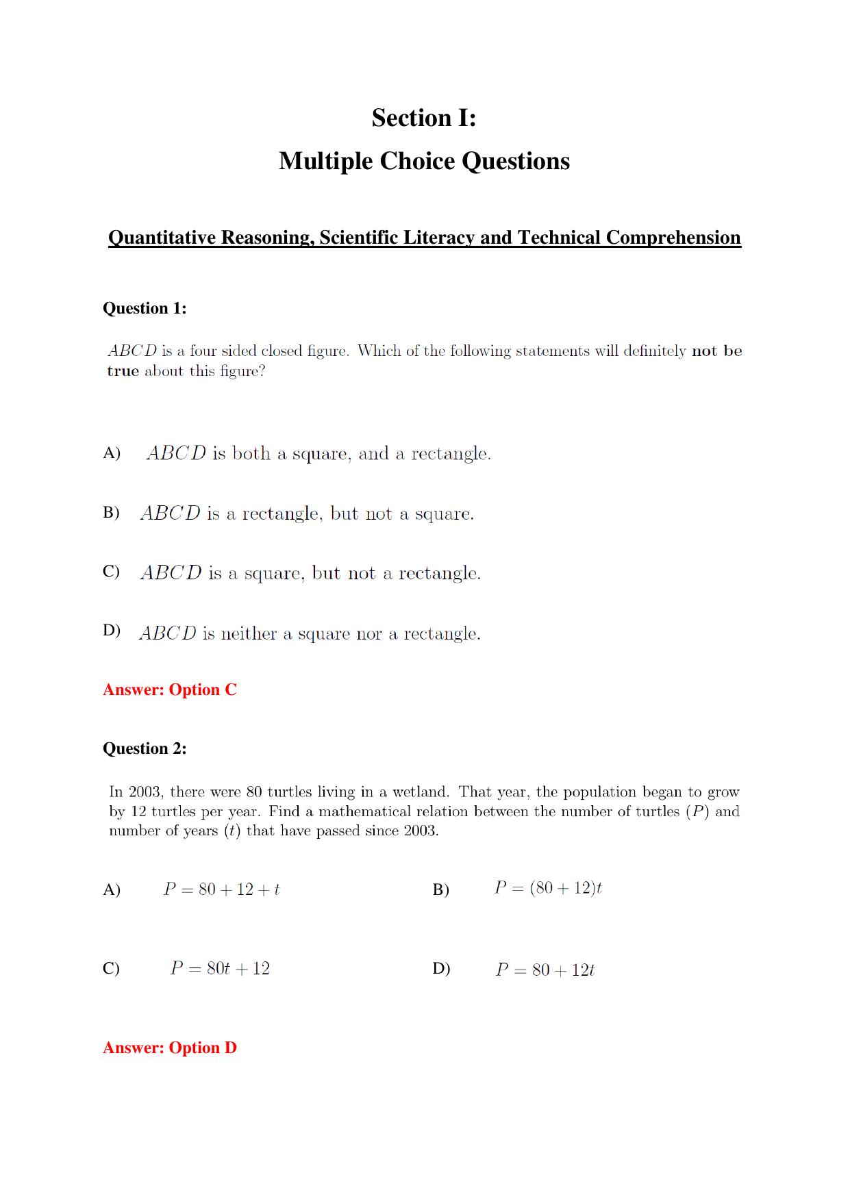TIFR GS Science Education Sample Papers with Answer Key - Page 2