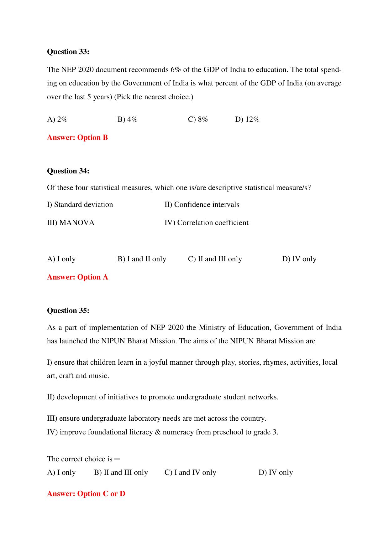 TIFR GS Science Education Sample Papers with Answer Key - Page 19