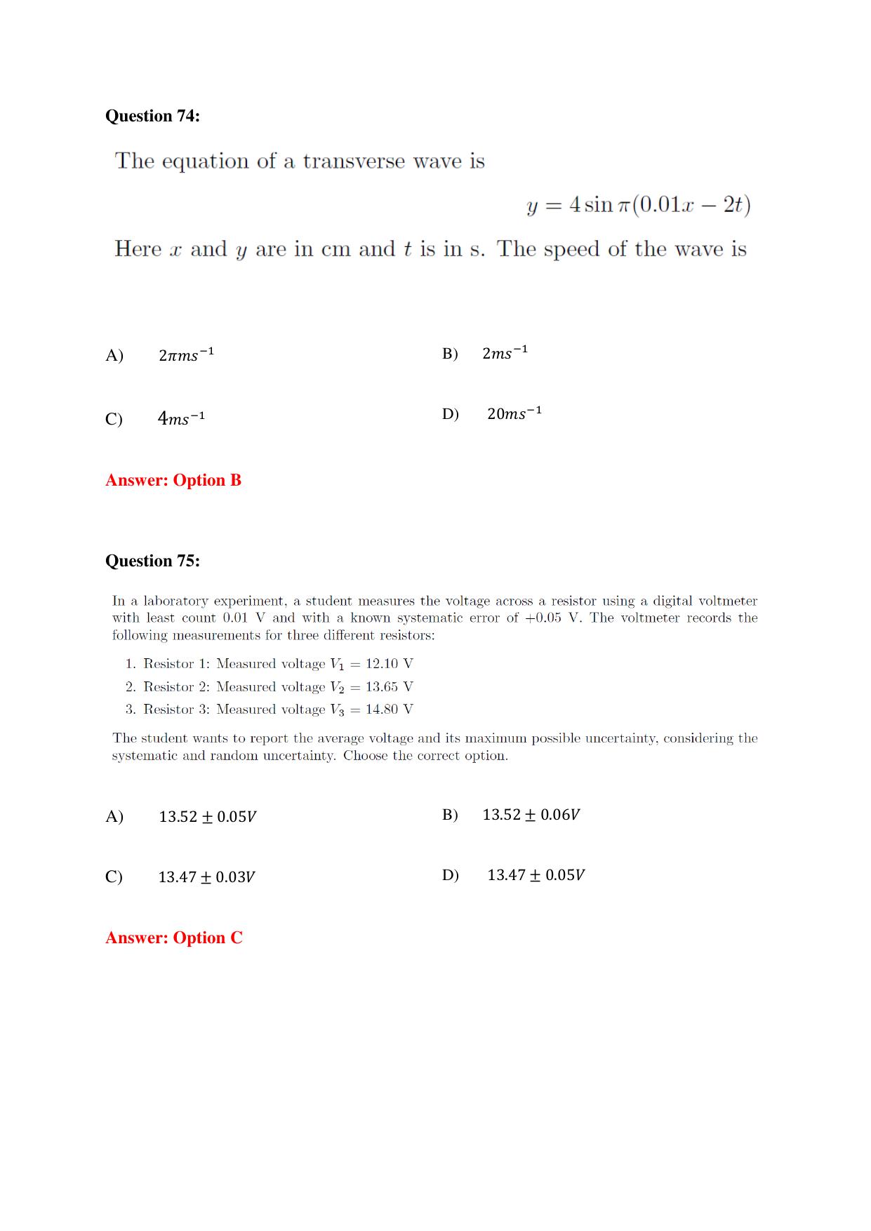 TIFR GS Science Education Sample Papers with Answer Key - Page 38