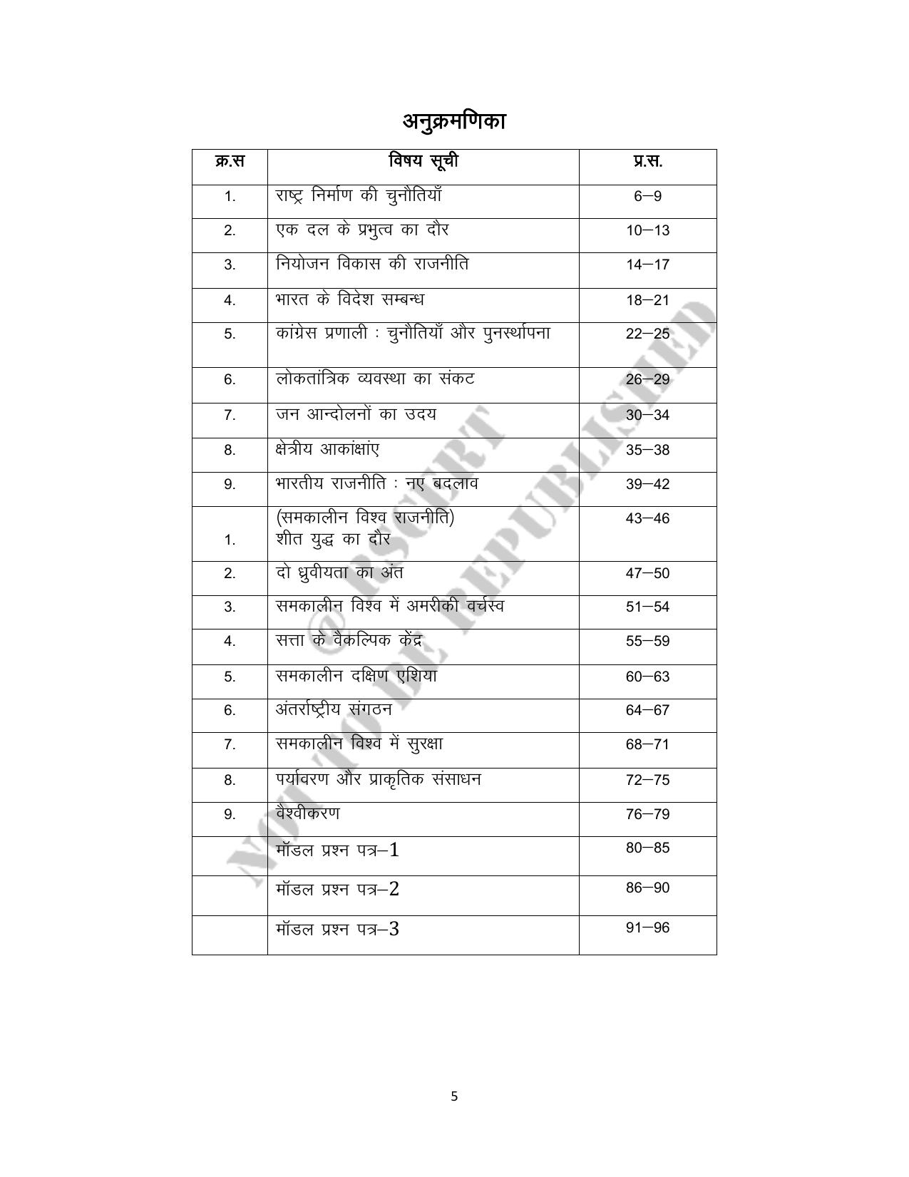 RBSE 2023 Class 12 Political Science Question Bank - Page 5