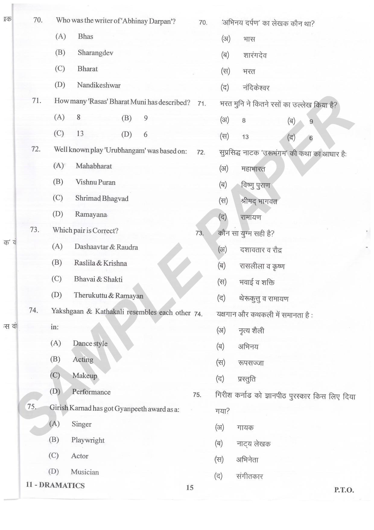 URATPG Dramatics Sample Question Paper 2021 - Page 15