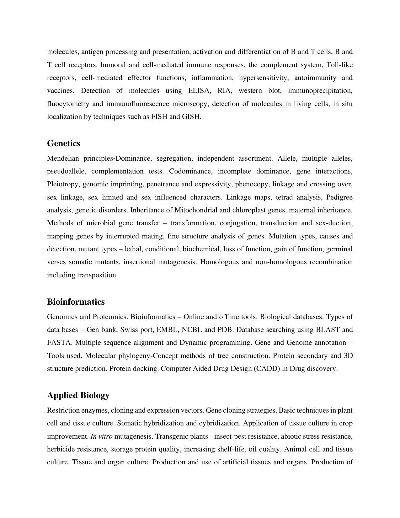 AP RCET Applied Life Sciences Syllabus - Page 3