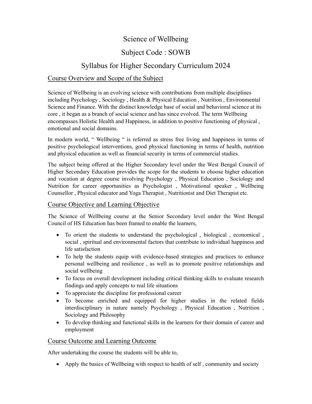 WBCHSE Class 11 & 12 Syllabus for Accountancy (ACCT) (SET II) - Page 1