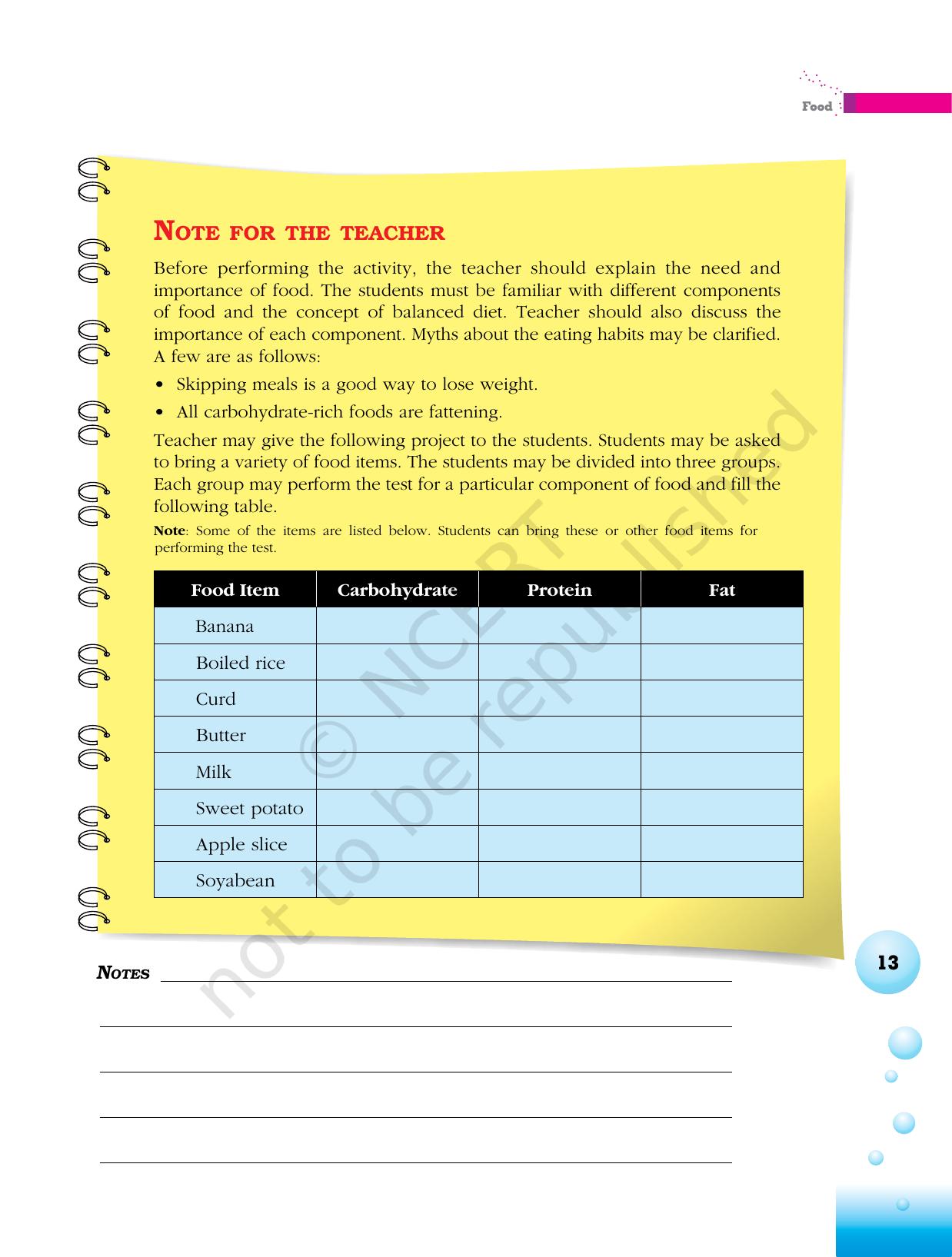 NCERT Laboratory Manuals for Class VI to VIII Science - Theme 1- Food - Page 9