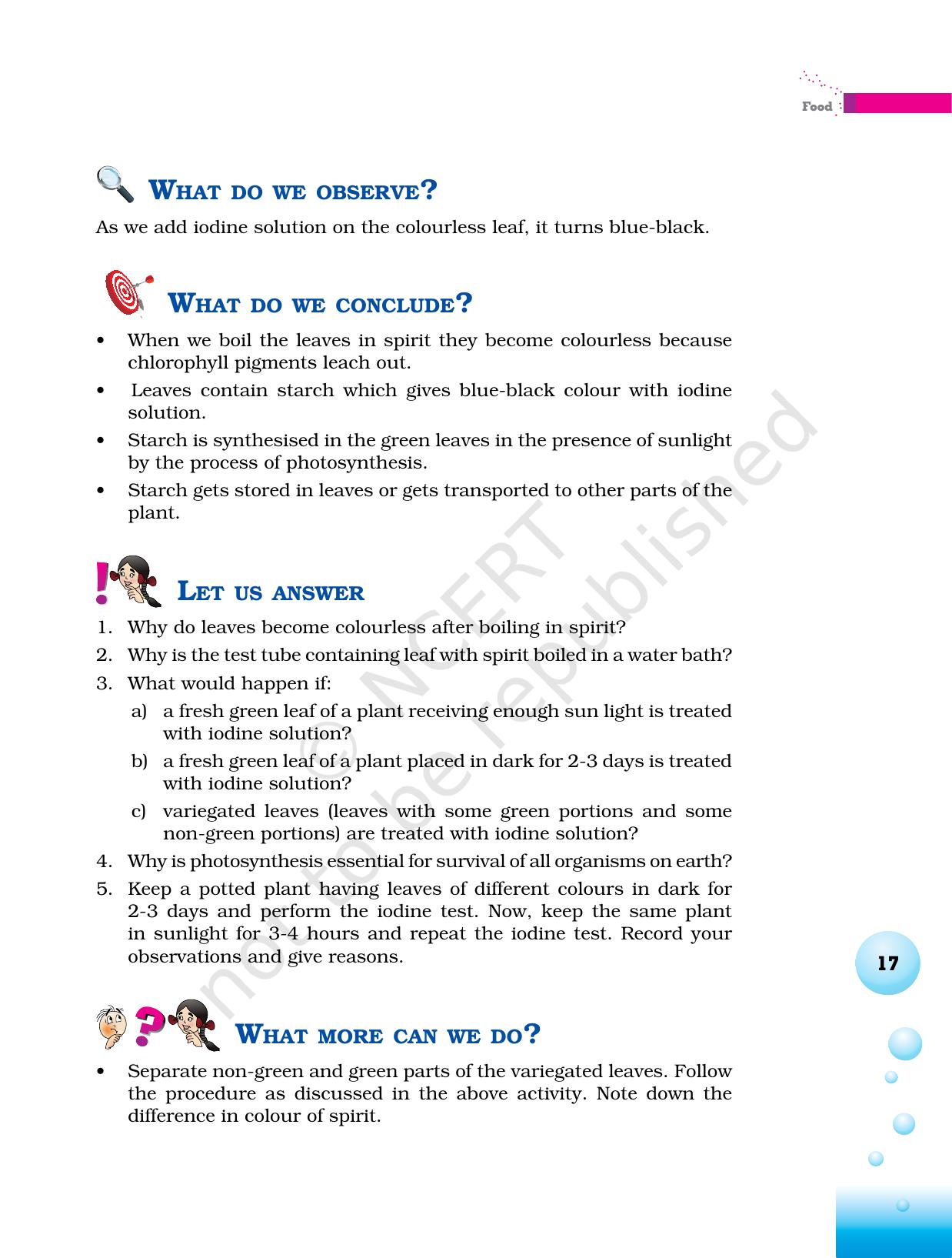 NCERT Laboratory Manuals for Class VI to VIII Science - Theme 1- Food - Page 13