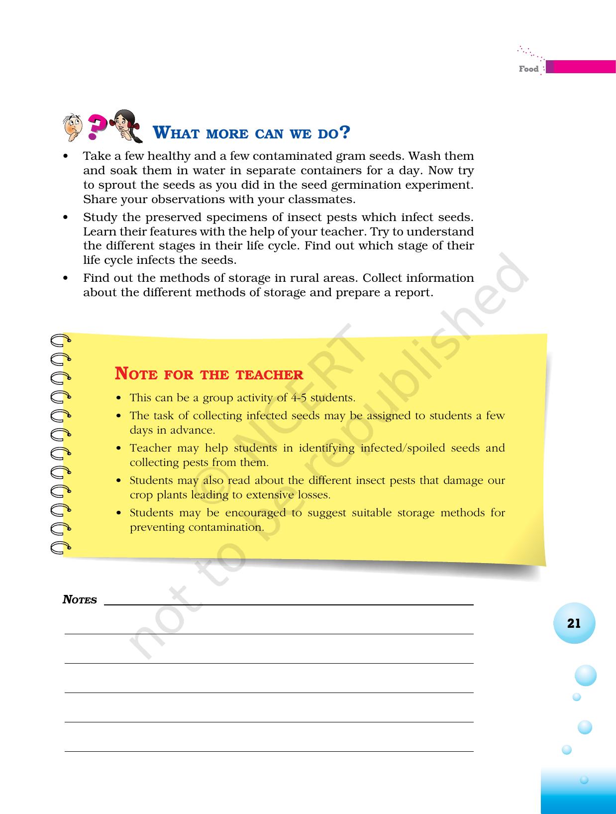 NCERT Laboratory Manuals for Class VI to VIII Science - Theme 1- Food - Page 17
