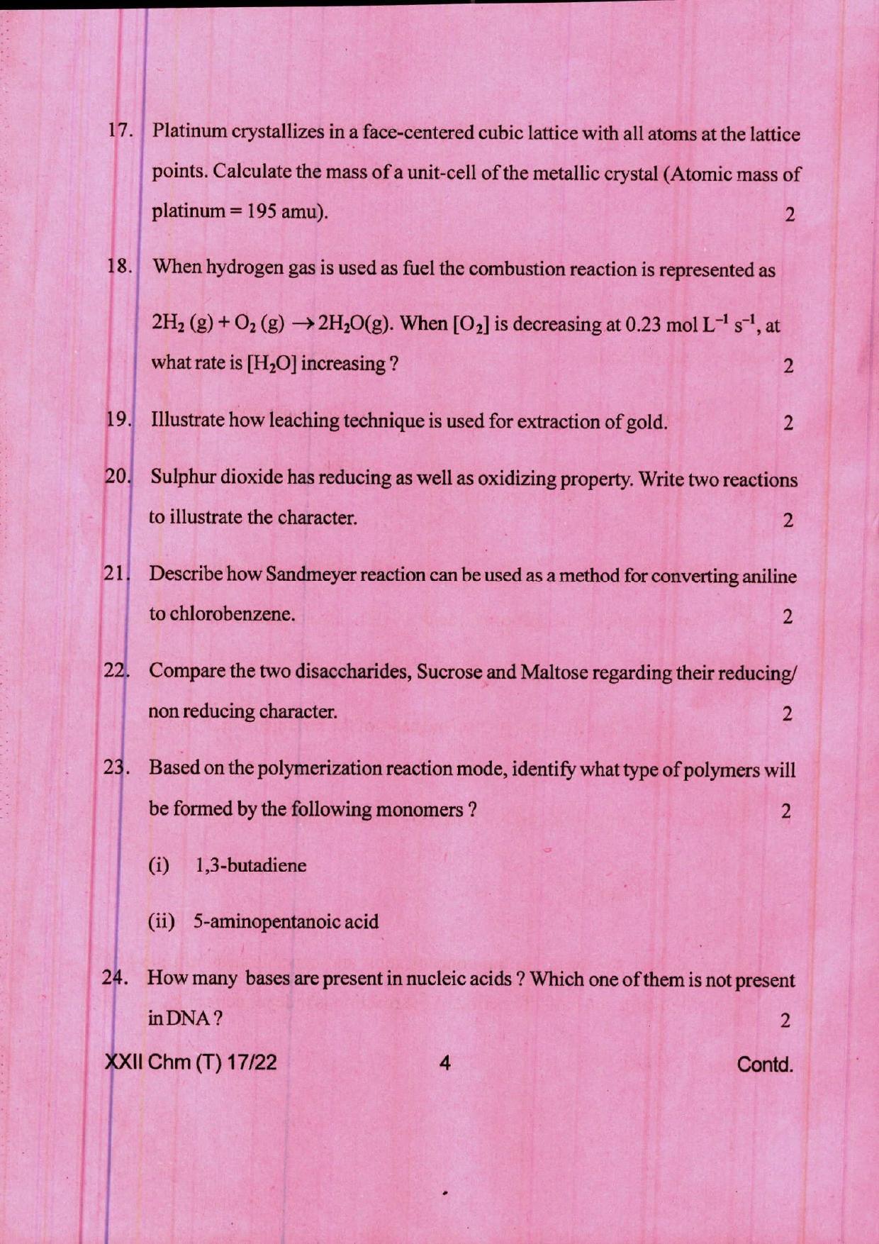 COHSEM 12th Question Papers 2022 Chemistry - Page 4