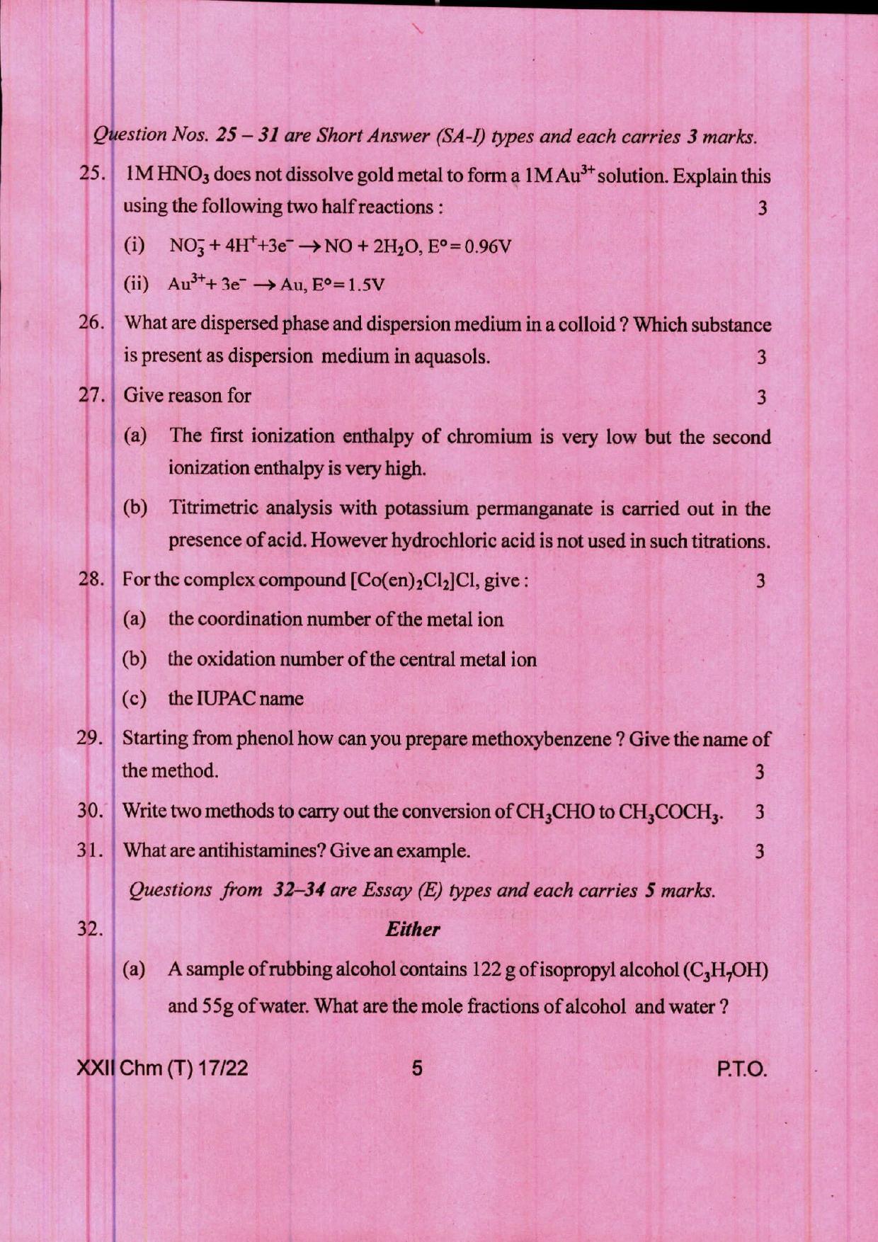 COHSEM 12th Question Papers 2022 Chemistry - Page 6