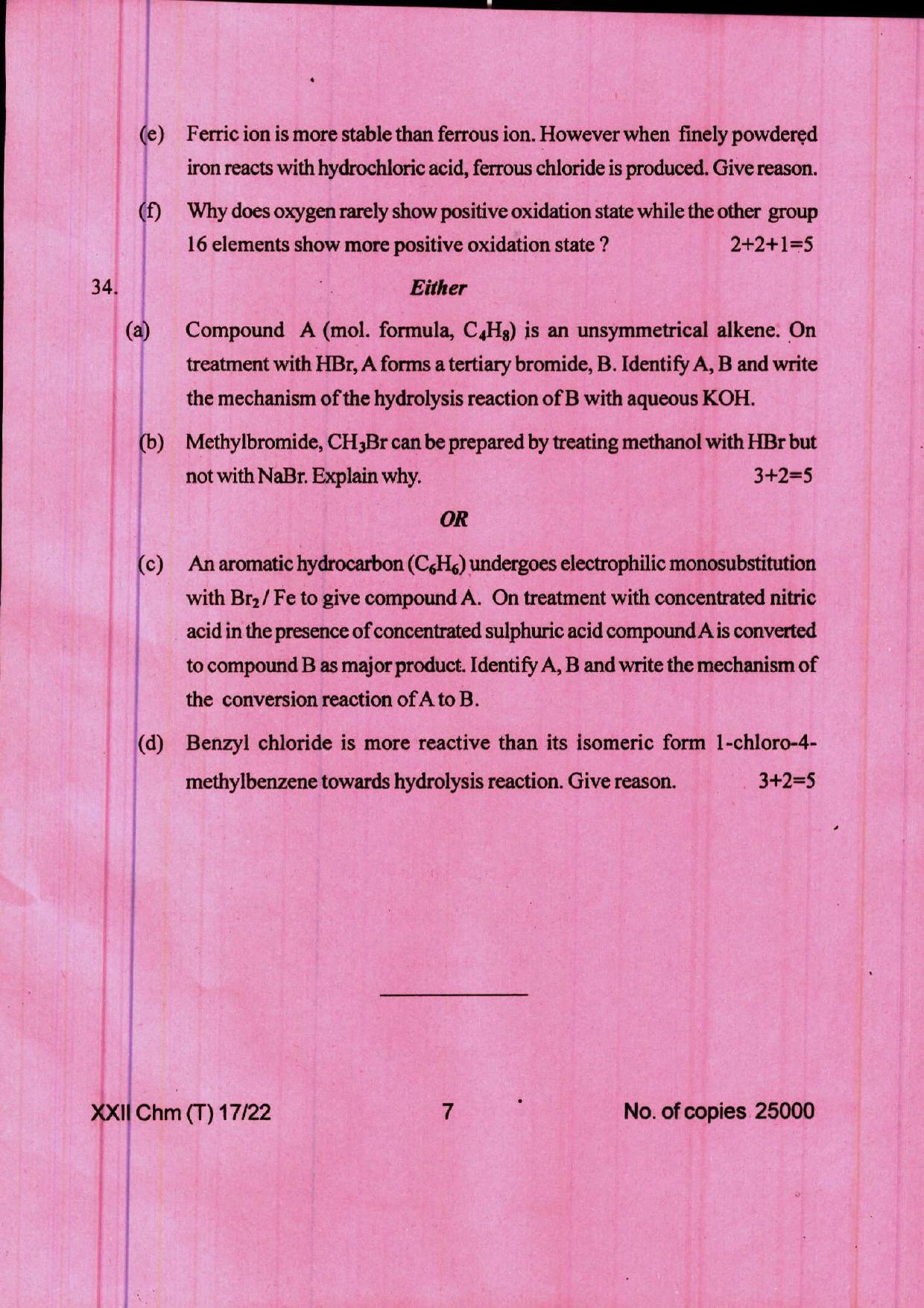 COHSEM 12th Question Papers 2022 Chemistry - Page 7