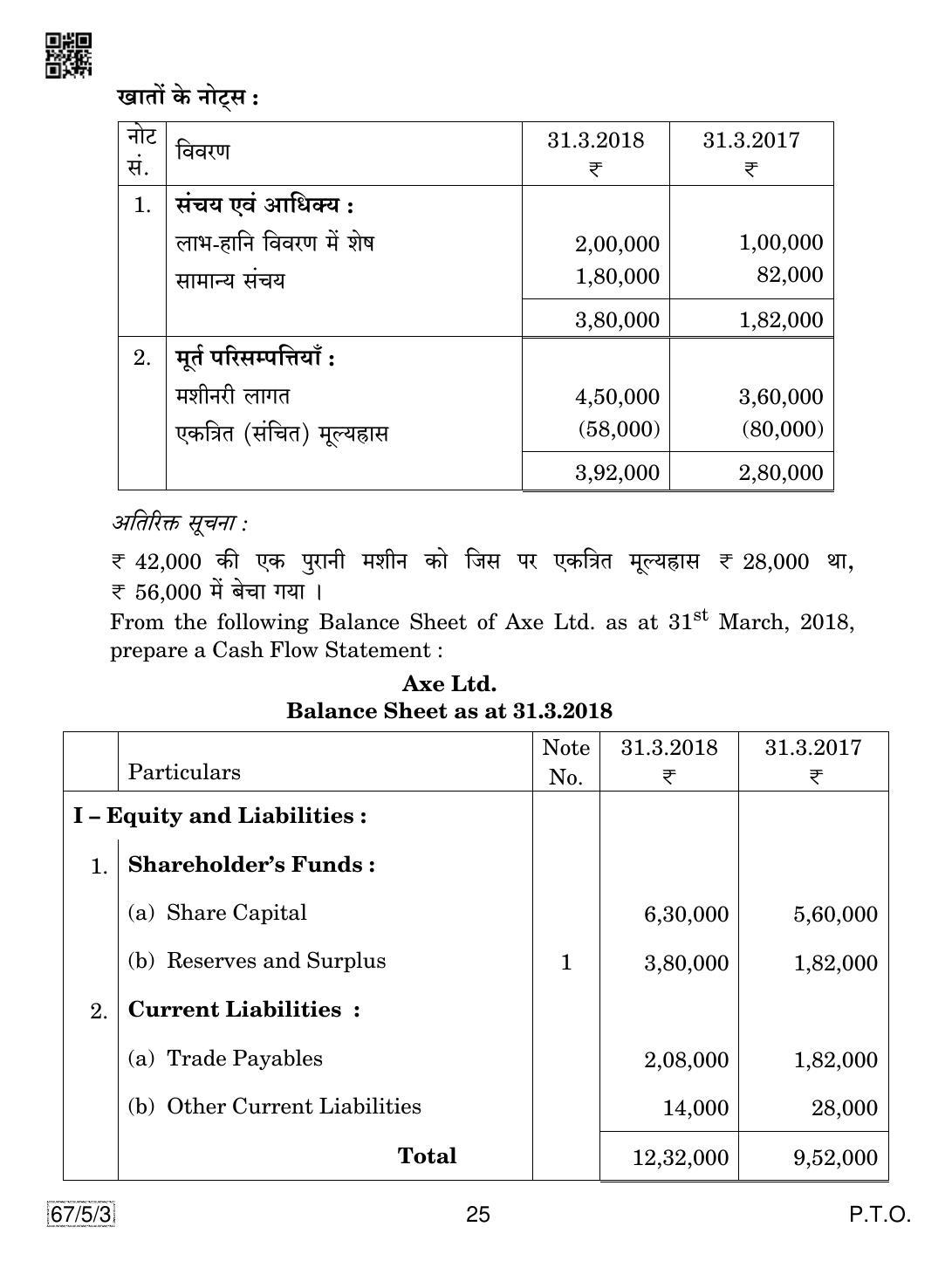 CBSE Class 12 67-5-3 Accountancy 2019 Question Paper - Page 25