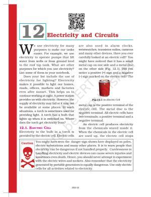 NCERT Book for Class 6 Science: Chapter 12-Electricity and Circuits