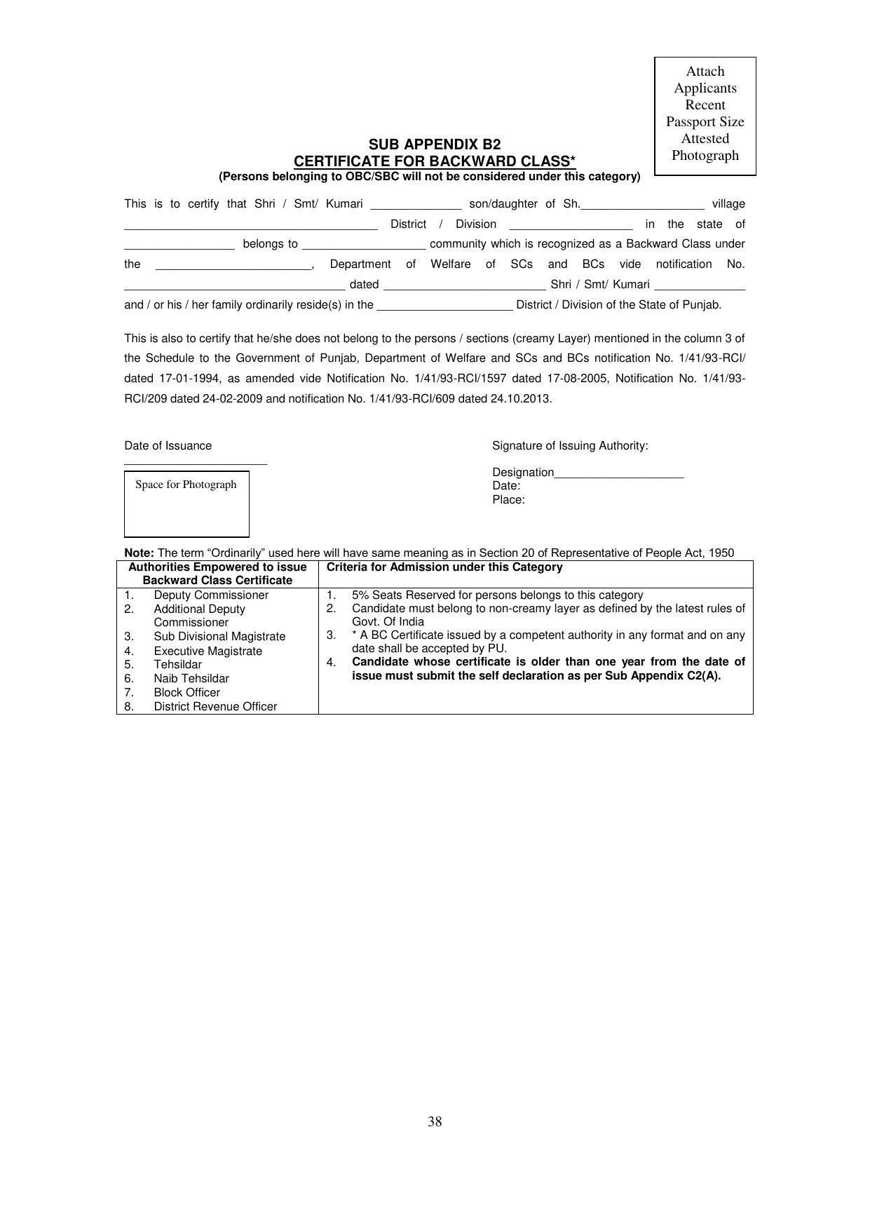 Panjab University, Chandigarh PG Prospectus 2021 - Page 38