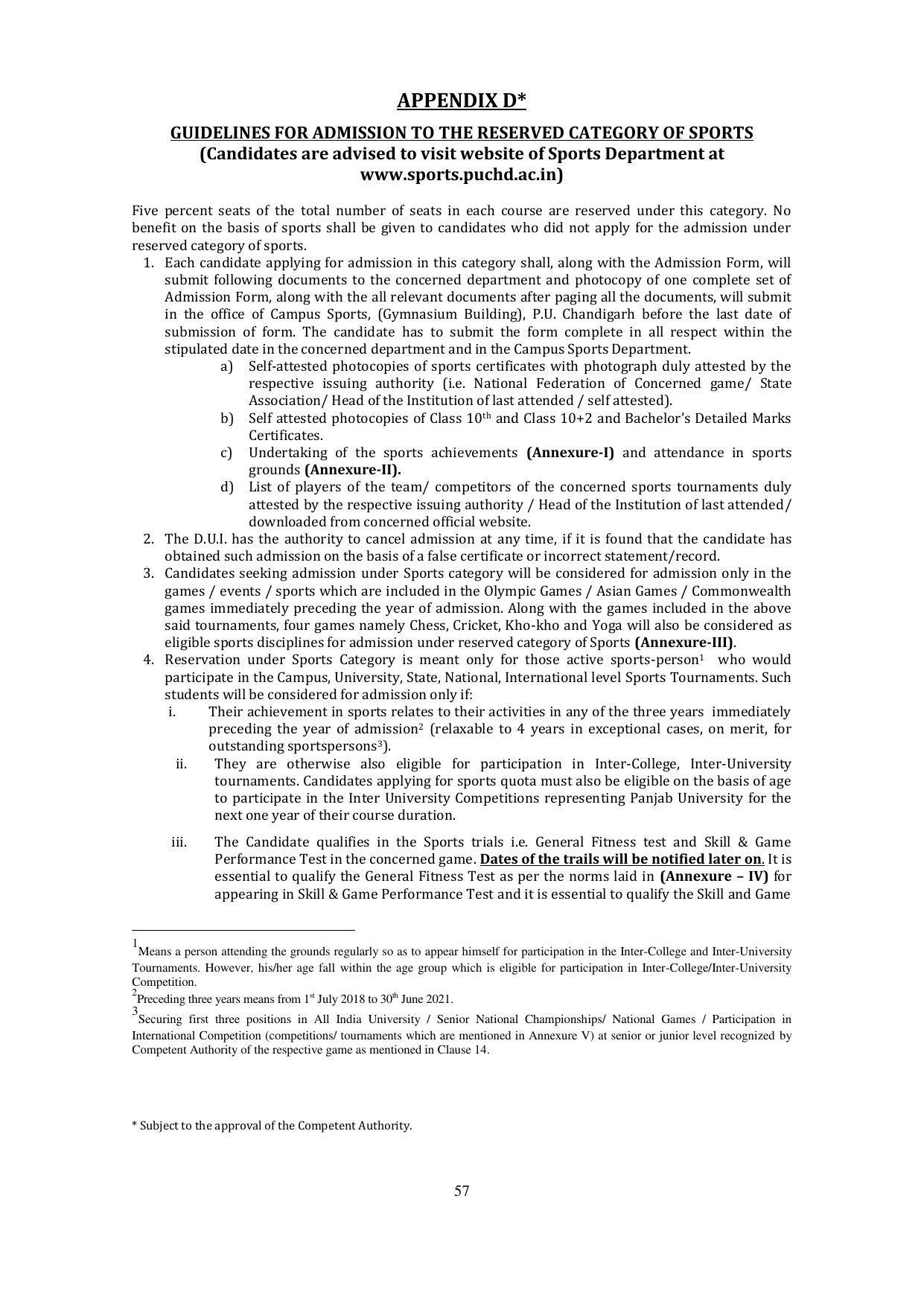 Panjab University, Chandigarh PG Prospectus 2021 - Page 57