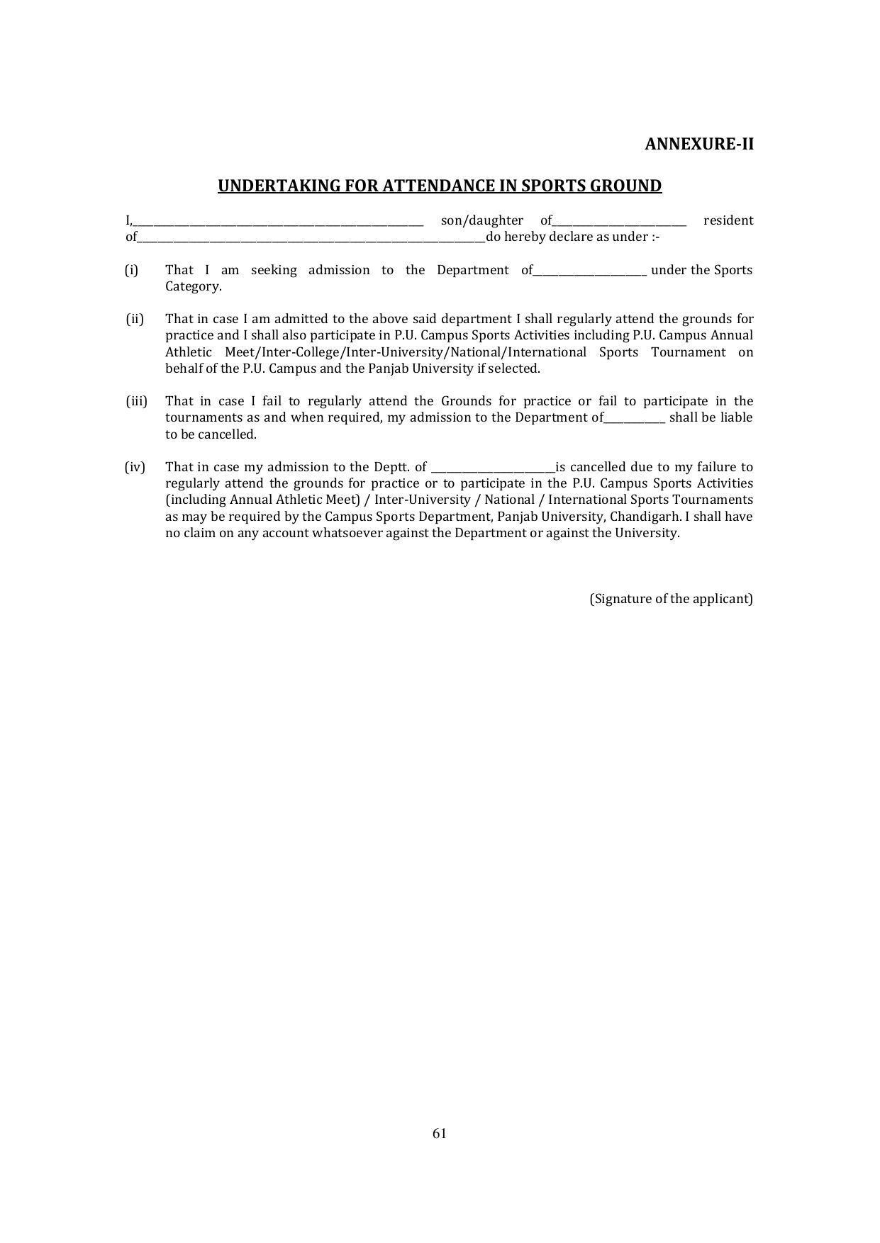 Panjab University, Chandigarh PG Prospectus 2021 - Page 61