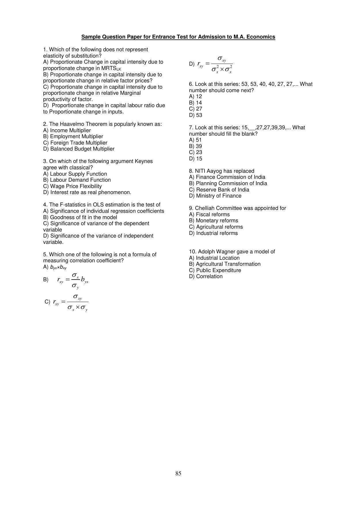 Panjab University, Chandigarh PG Prospectus 2021 - Page 85