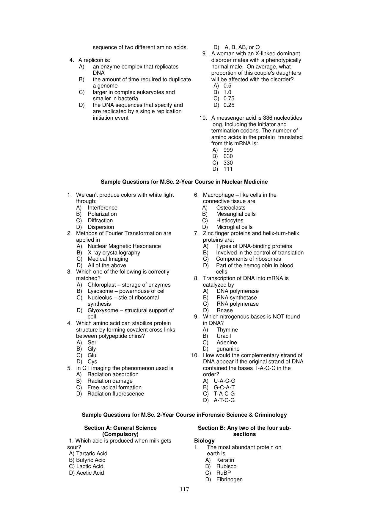 Panjab University, Chandigarh PG Prospectus 2021 - Page 117