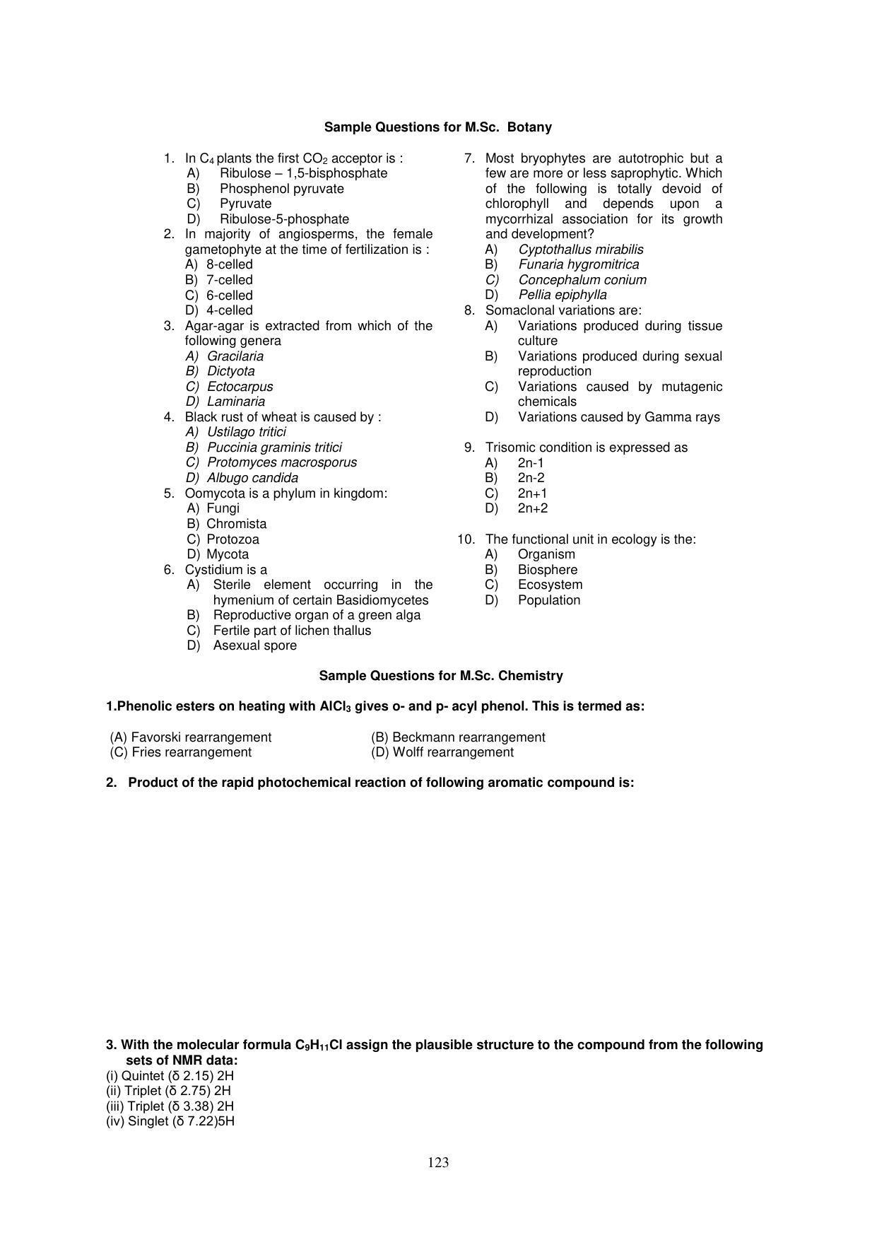 Panjab University, Chandigarh PG Prospectus 2021 - Page 123