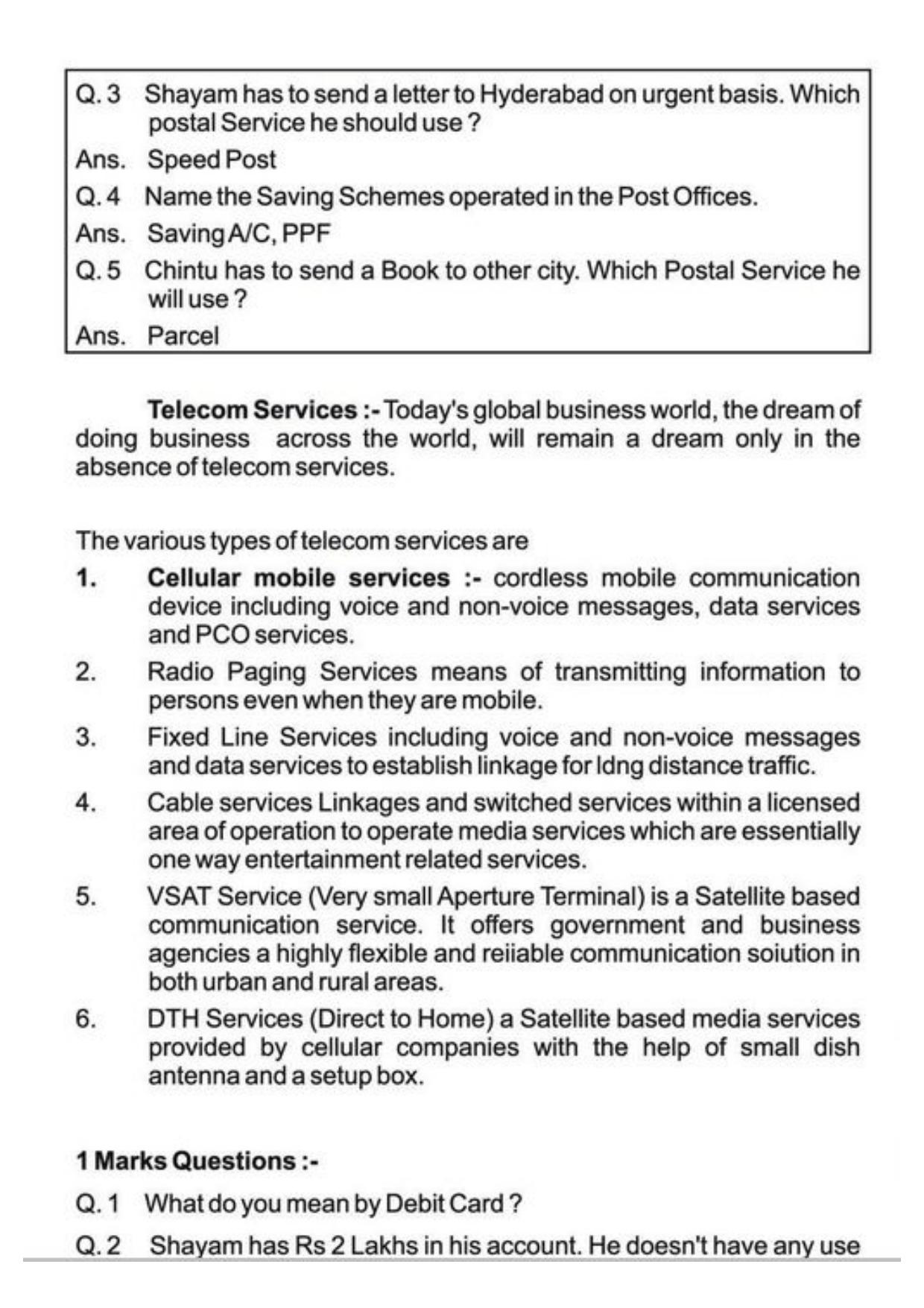 Class 11 Notes, Question & Practice Paper - Business Studies (Topic 4 : Business Services) - Page 14