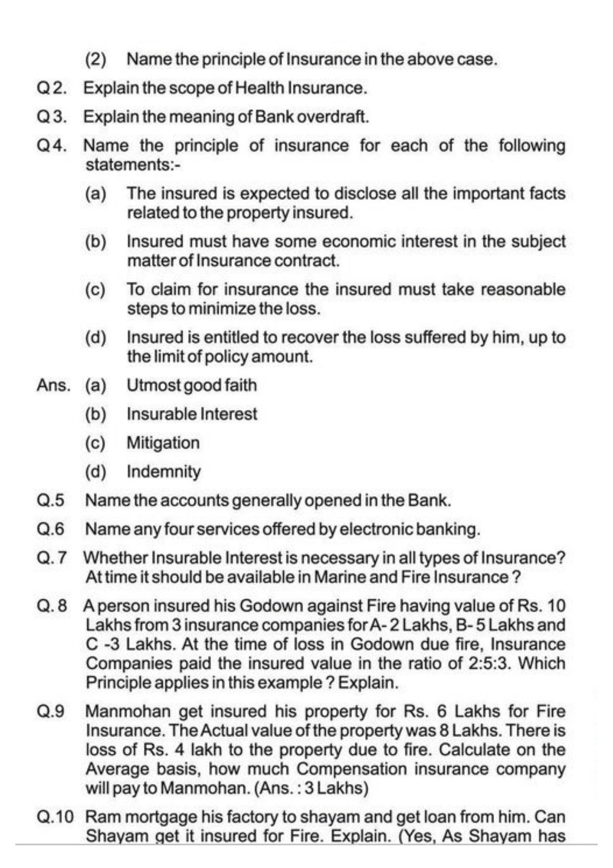 Class 11 Notes, Question & Practice Paper - Business Studies (Topic 4 : Business Services) - Page 16
