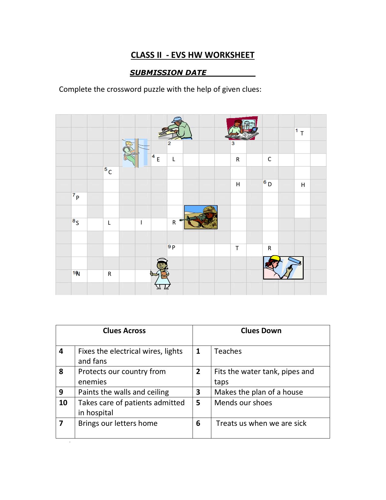 Worksheets for Class 2 EVS Assignment 46 Puzzle - Page 1