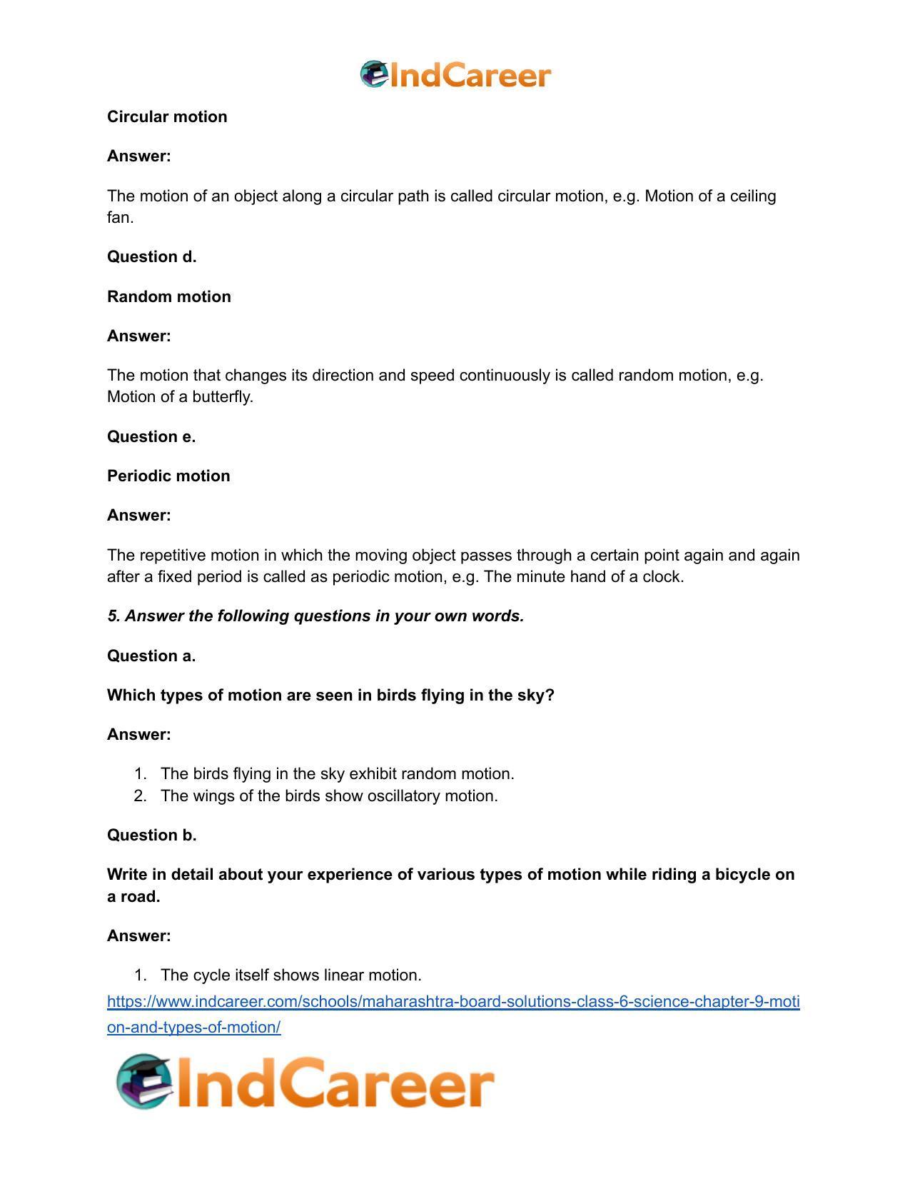 Maharashtra Board Solutions Class 6-Science: Chapter 9- Motion and Types of Motion - Page 6