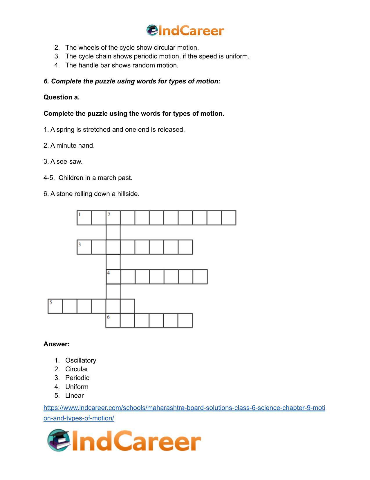 Maharashtra Board Solutions Class 6-Science: Chapter 9- Motion and Types of Motion - Page 7