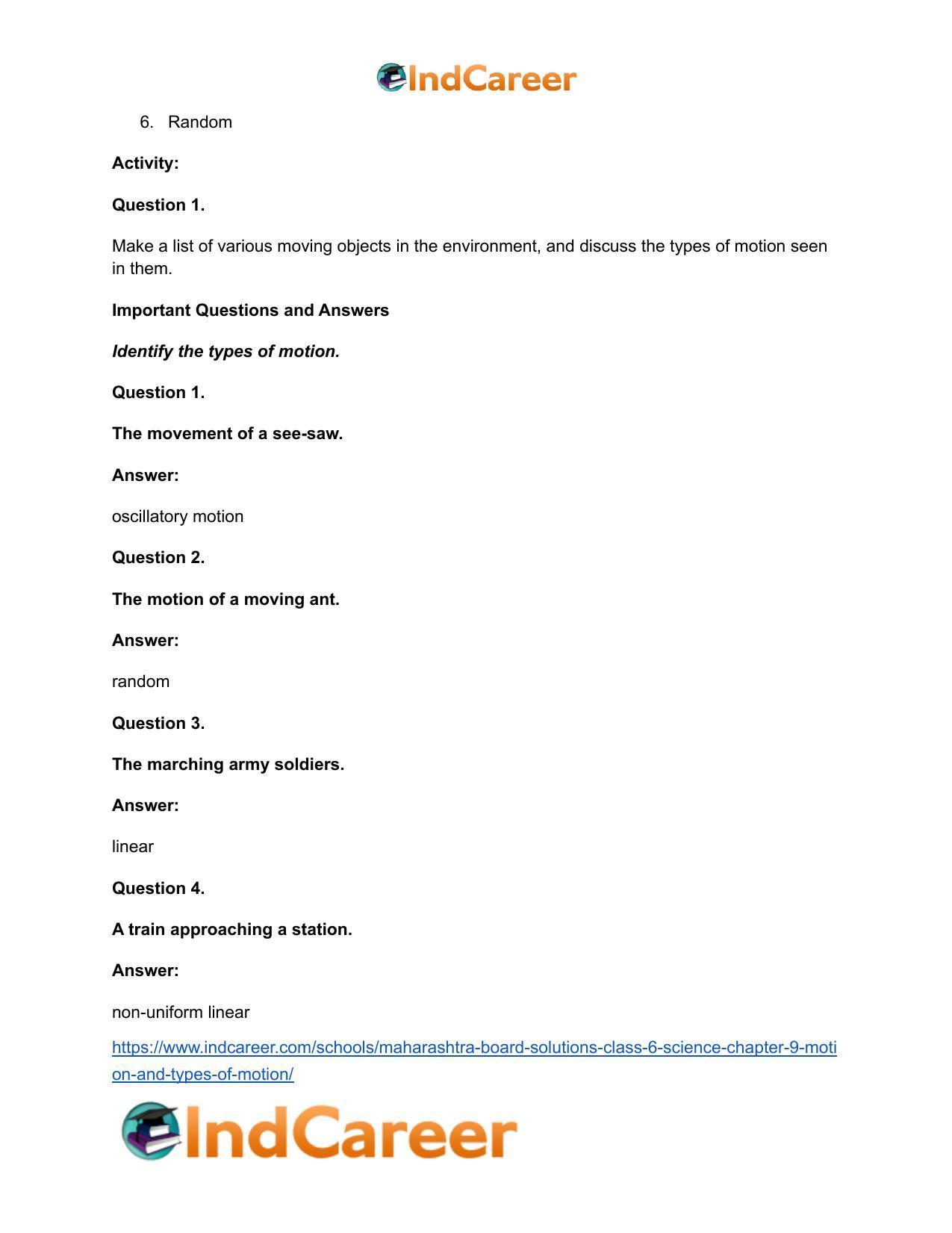 Maharashtra Board Solutions Class 6-Science: Chapter 9- Motion and Types of Motion - Page 8