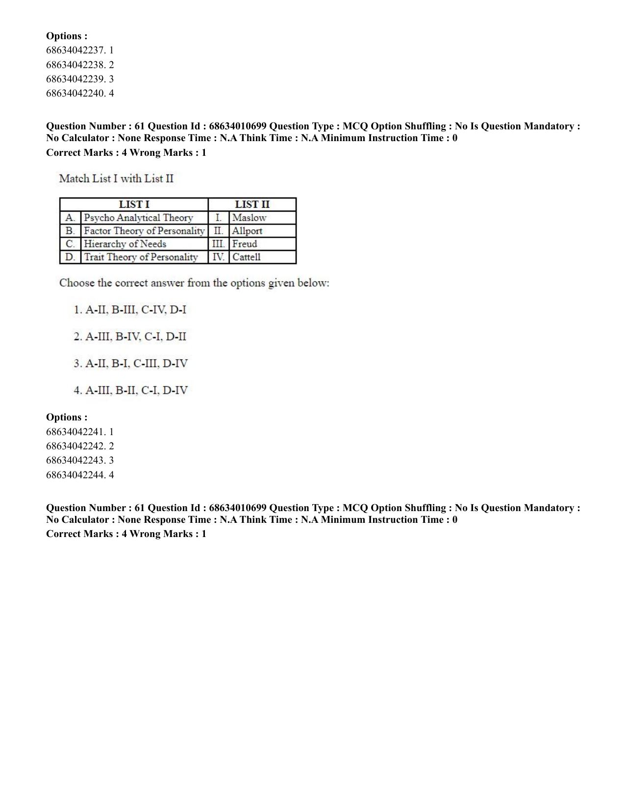 CUET PG 2023:COQP15 – M.Ed. (Eng.)-Shift 1 (09-06-2023) Question Paper - Page 60