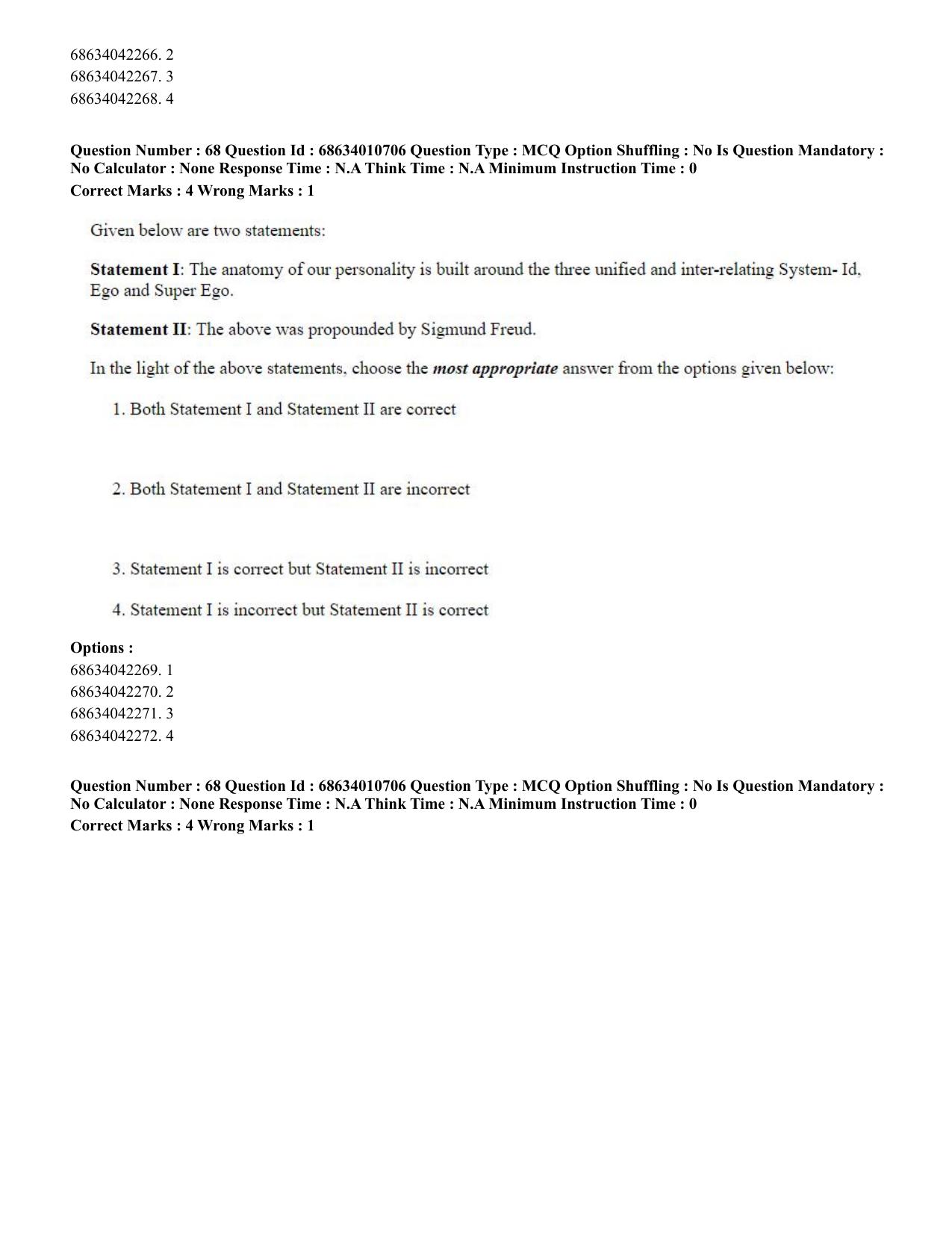 CUET PG 2023:COQP15 – M.Ed. (Eng.)-Shift 1 (09-06-2023) Question Paper - Page 67